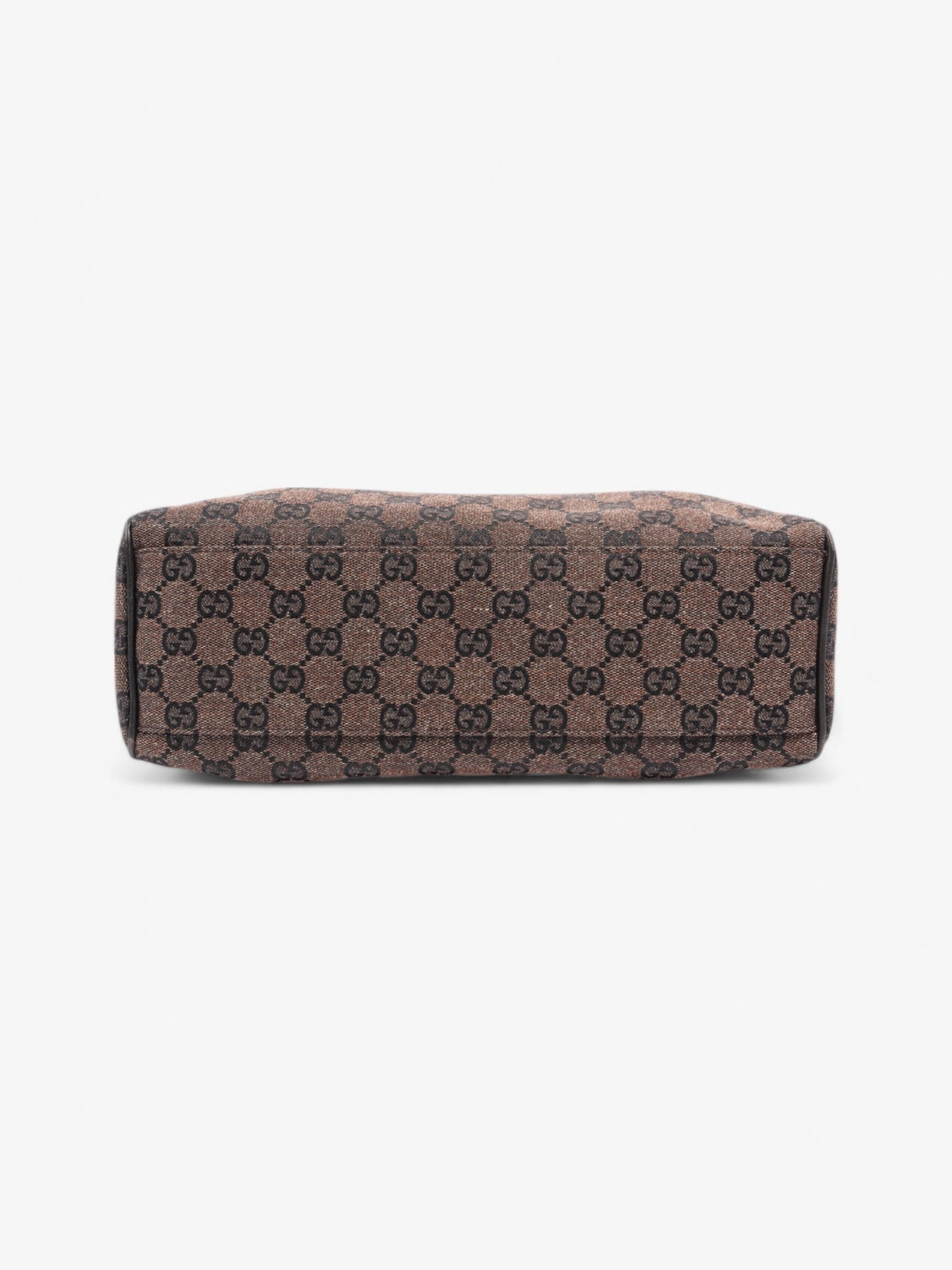 Gucci Gucci Denim Monogram Small Duffle Bag Dark Brown Brown Canvas