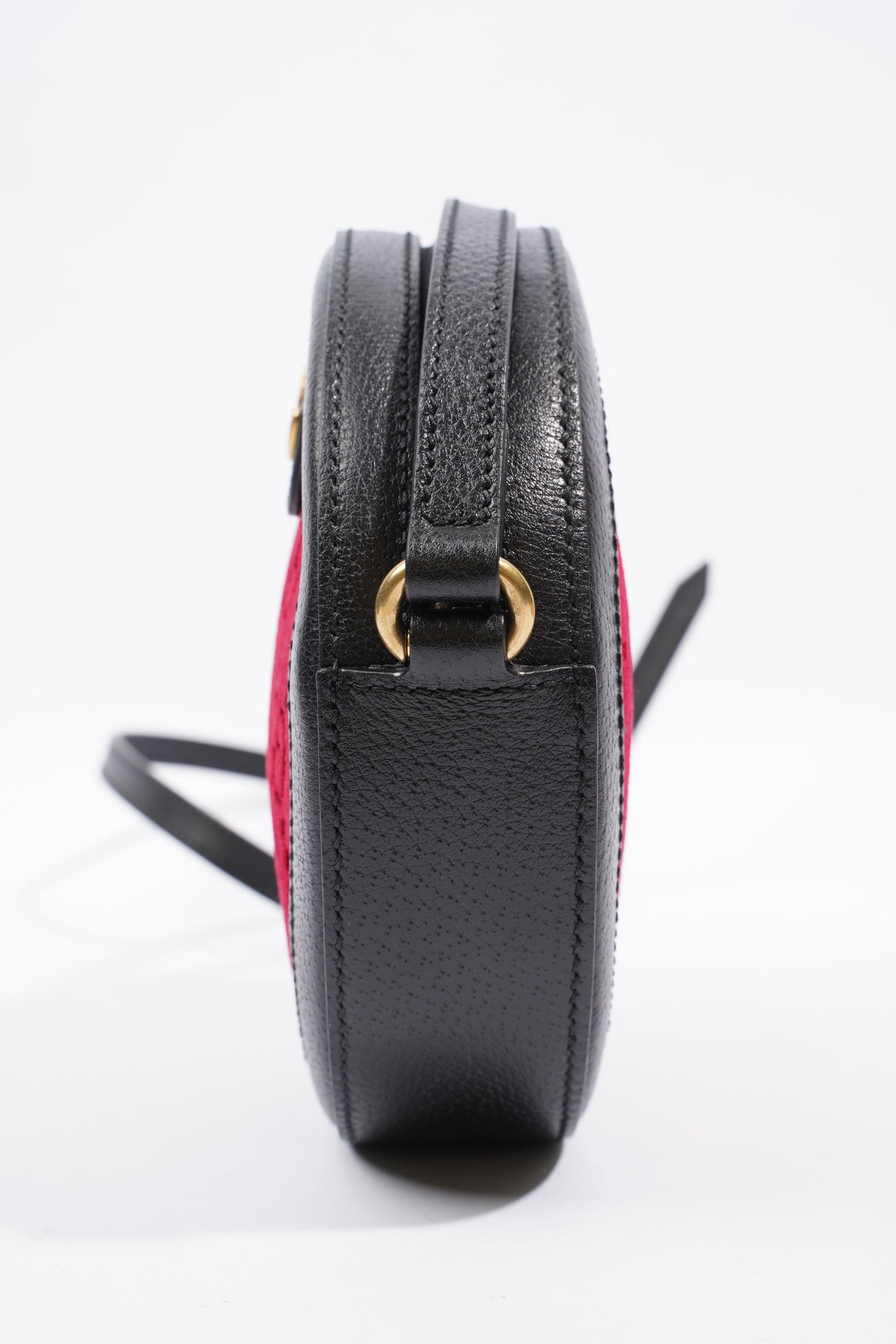 Gucci GG Round Shoulder Bag Black / Burgundy Velvet