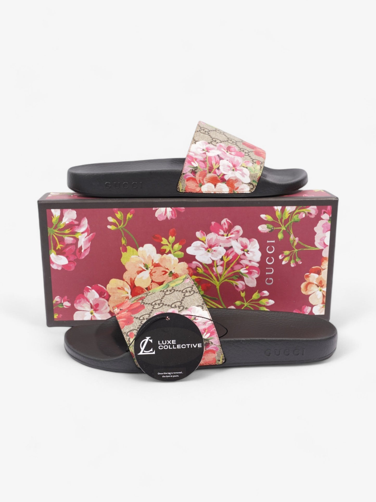 Gucci GG Bloom Slide Floral Coated Canvas EU 41 UK 8