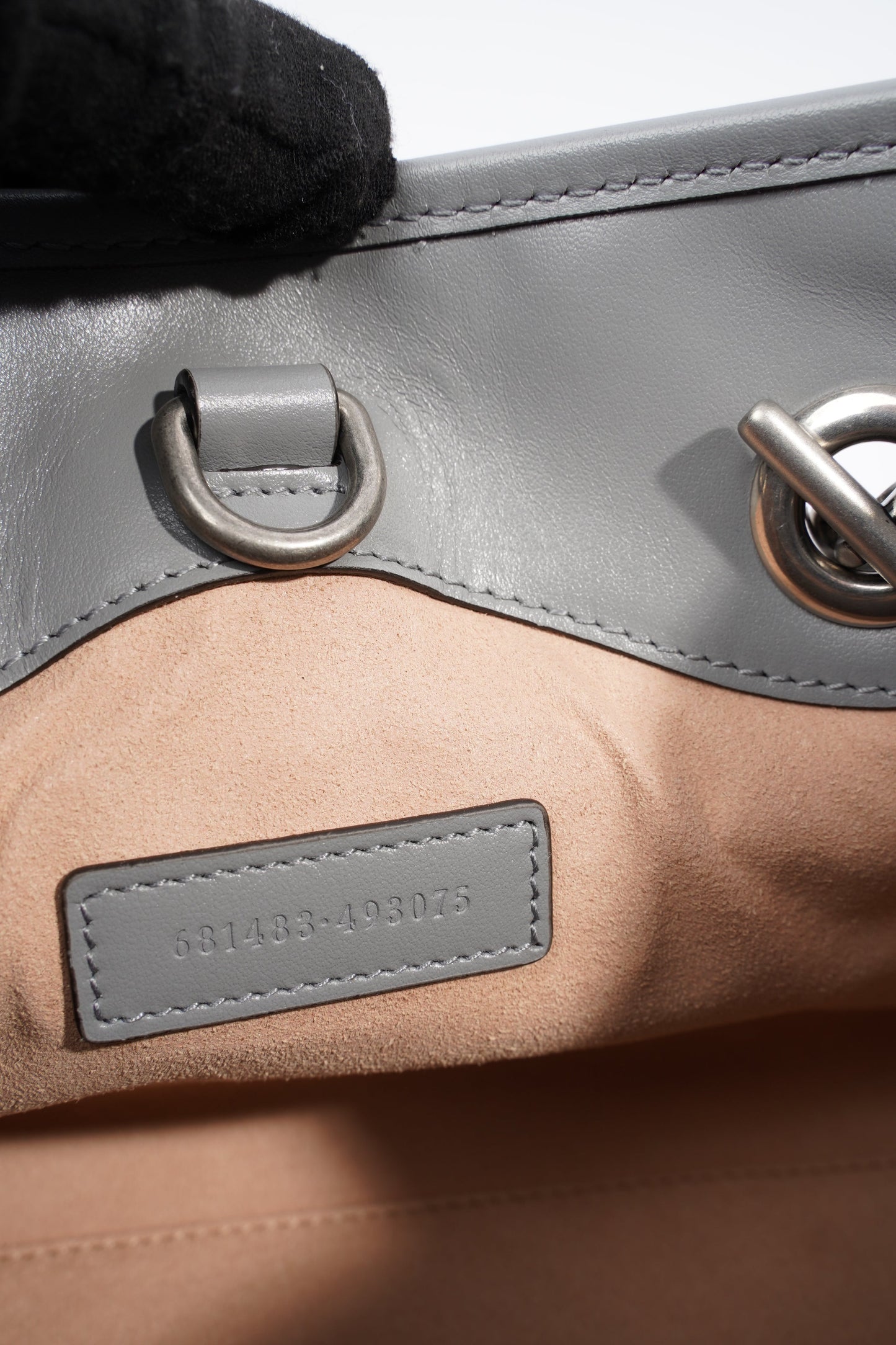 Gucci GG Marmont Tote Bag Grey Leather Small