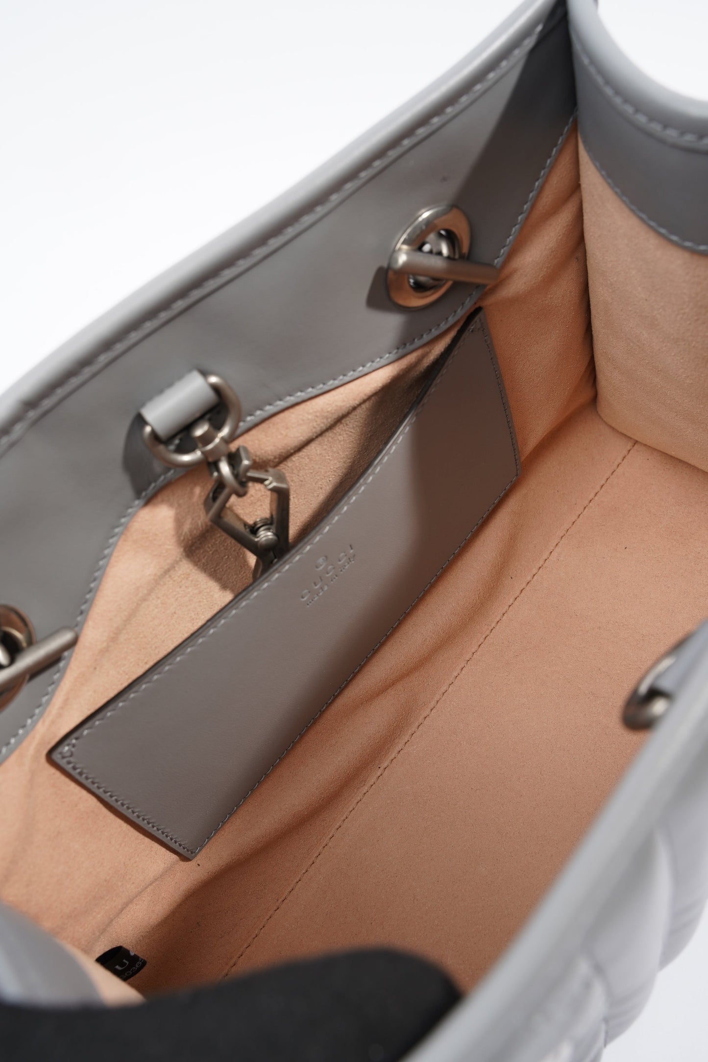 Gucci GG Marmont Tote Bag Grey Leather Small