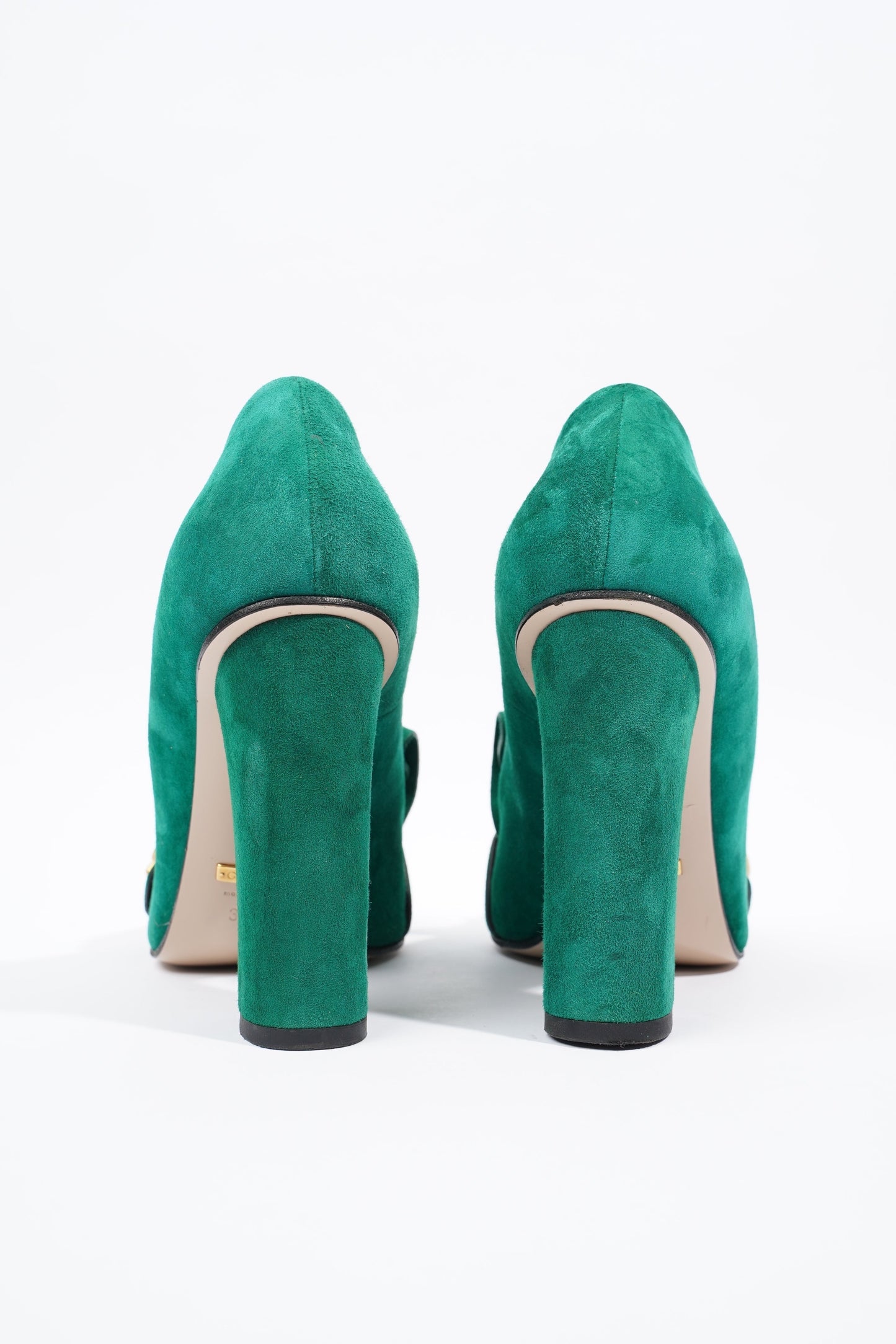 Gucci Fringed High Heel Pump Green Suede EU 37.5 UK 4.5