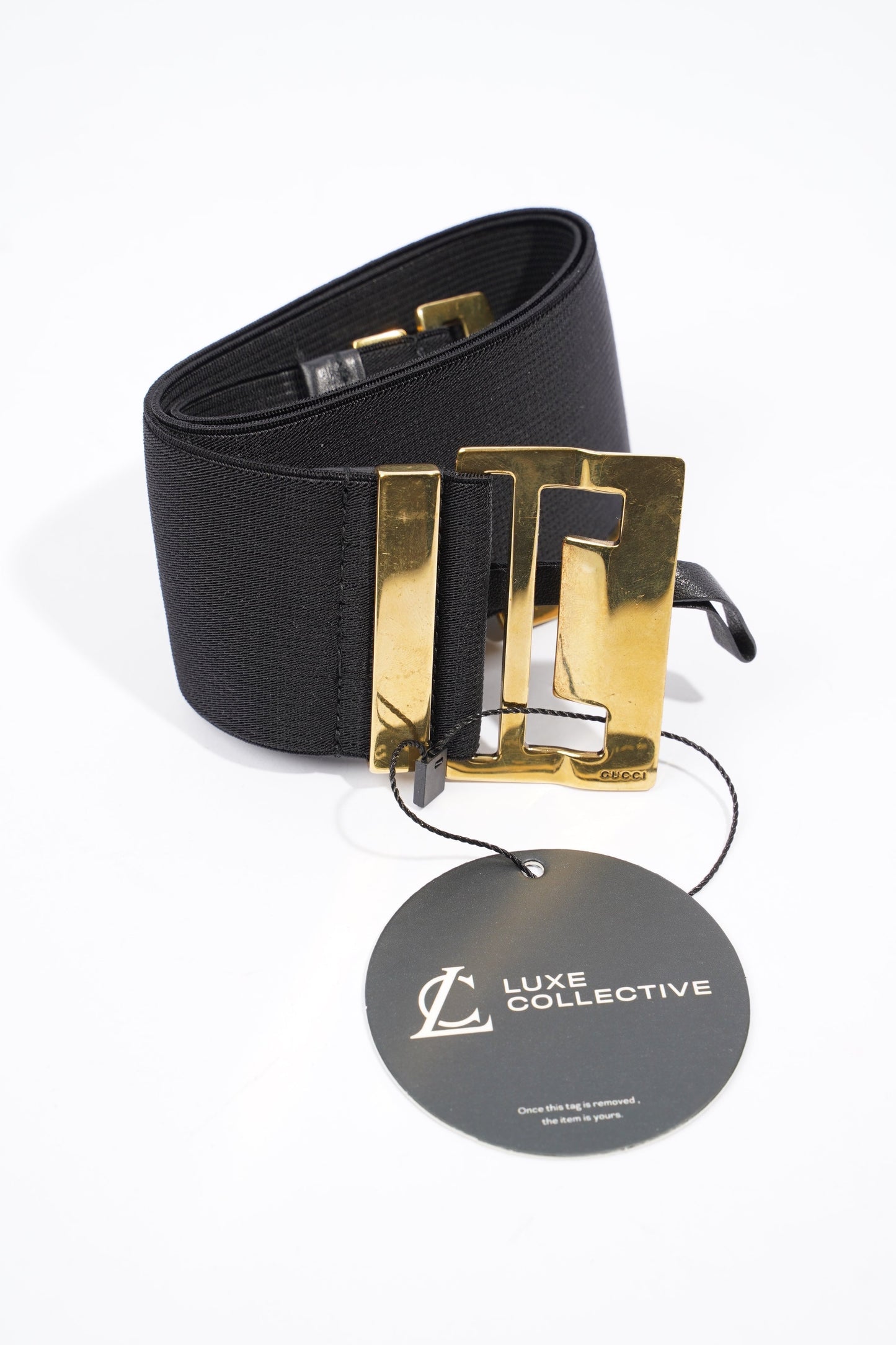 Gucci Elastic Belt Black Fabric 40
