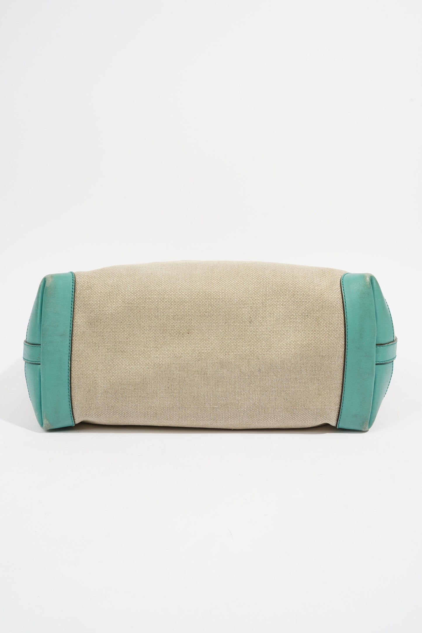 Gucci Capri Tote Bag Beige / Turquoise Canvas