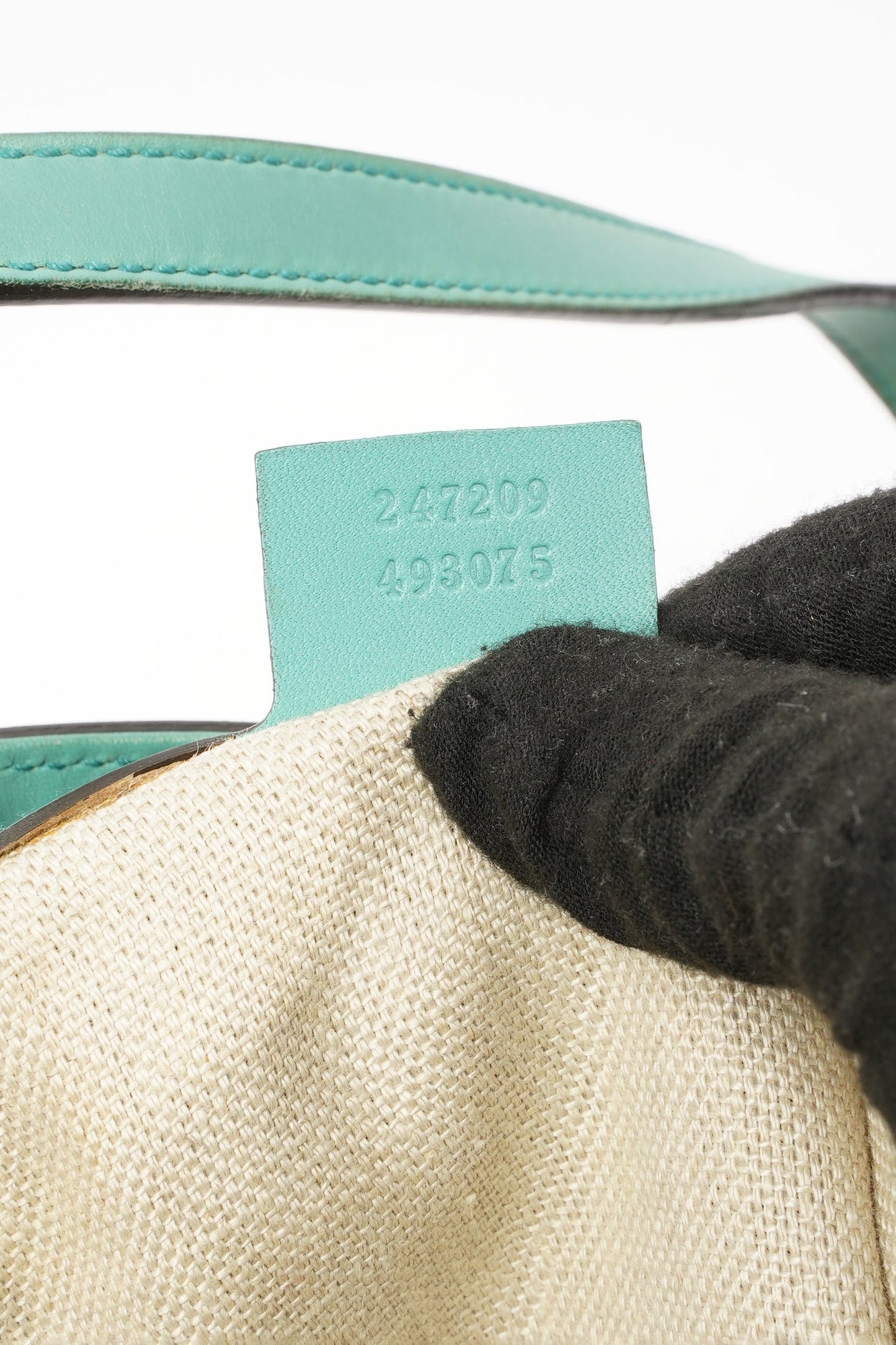 Gucci Capri Tote Bag Beige / Turquoise Canvas
