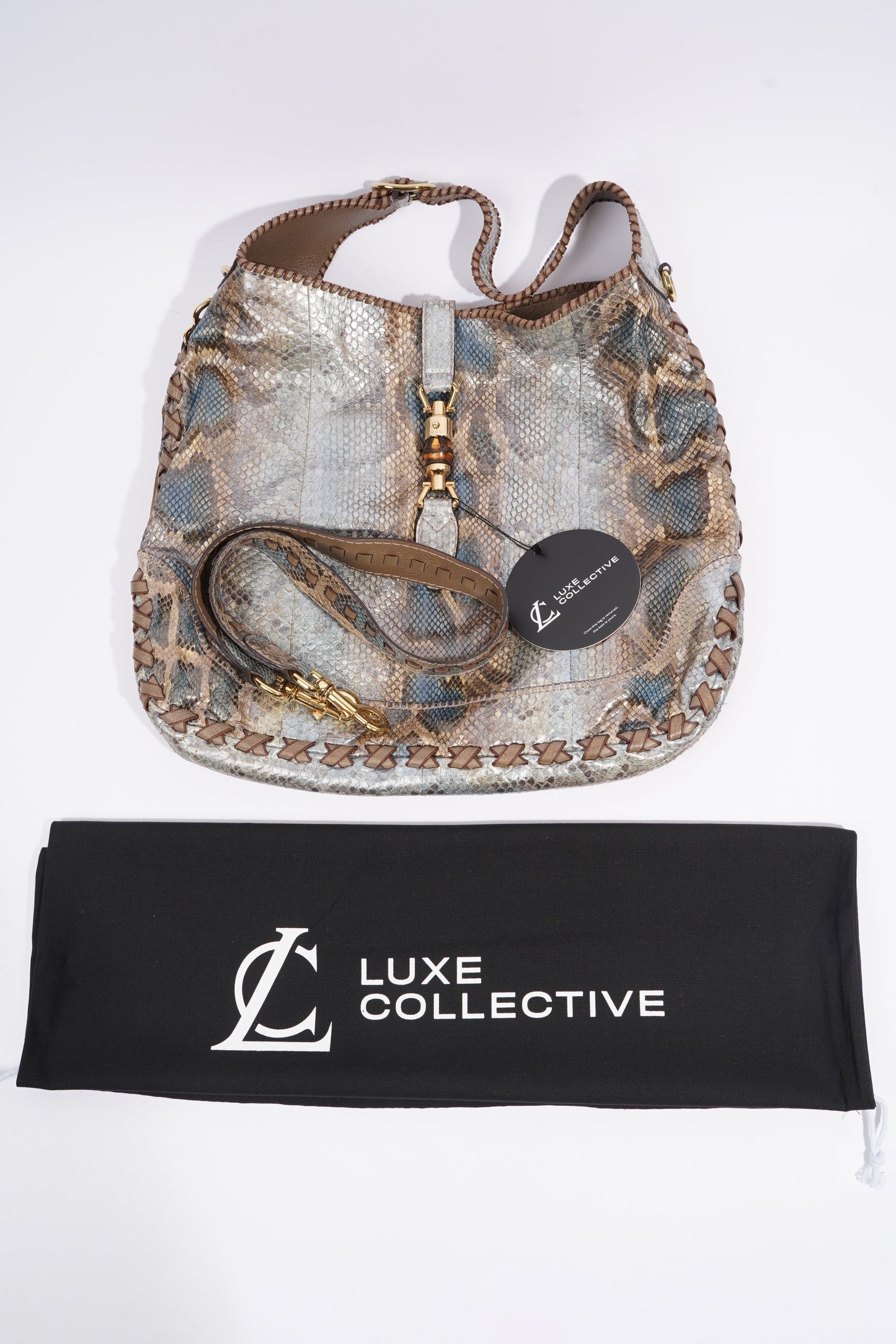 Gucci Jackie Tote Grey Python