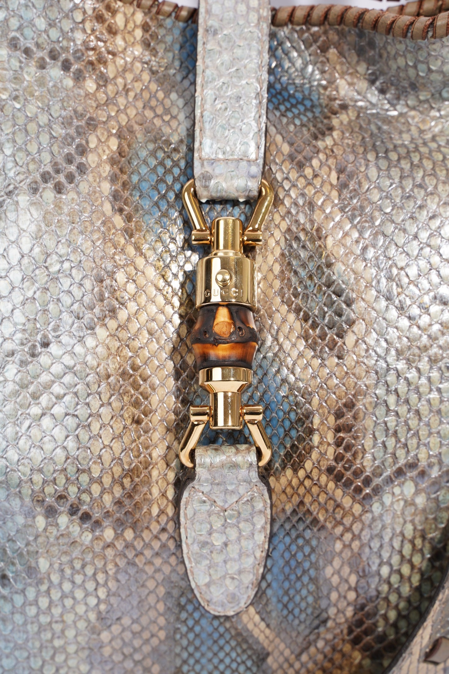 Gucci Jackie Tote Grey Python
