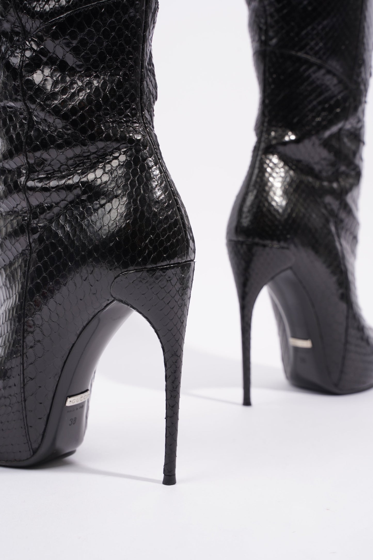 Gucci High Heel Boot 120 Black Python EU 38 UK 5