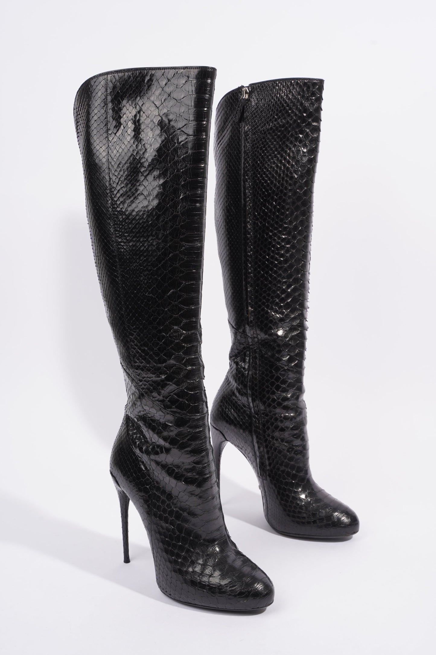 Gucci High Heel Boot 120 Black Python EU 38 UK 5