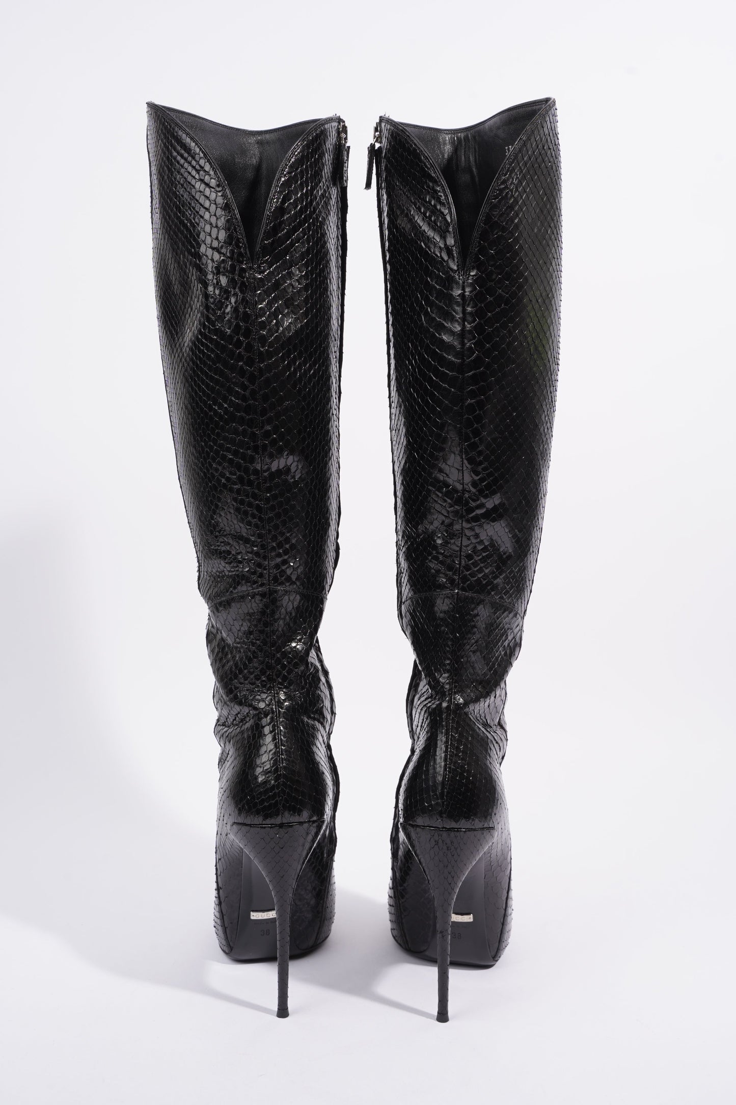 Gucci High Heel Boot 120 Black Python EU 38 UK 5