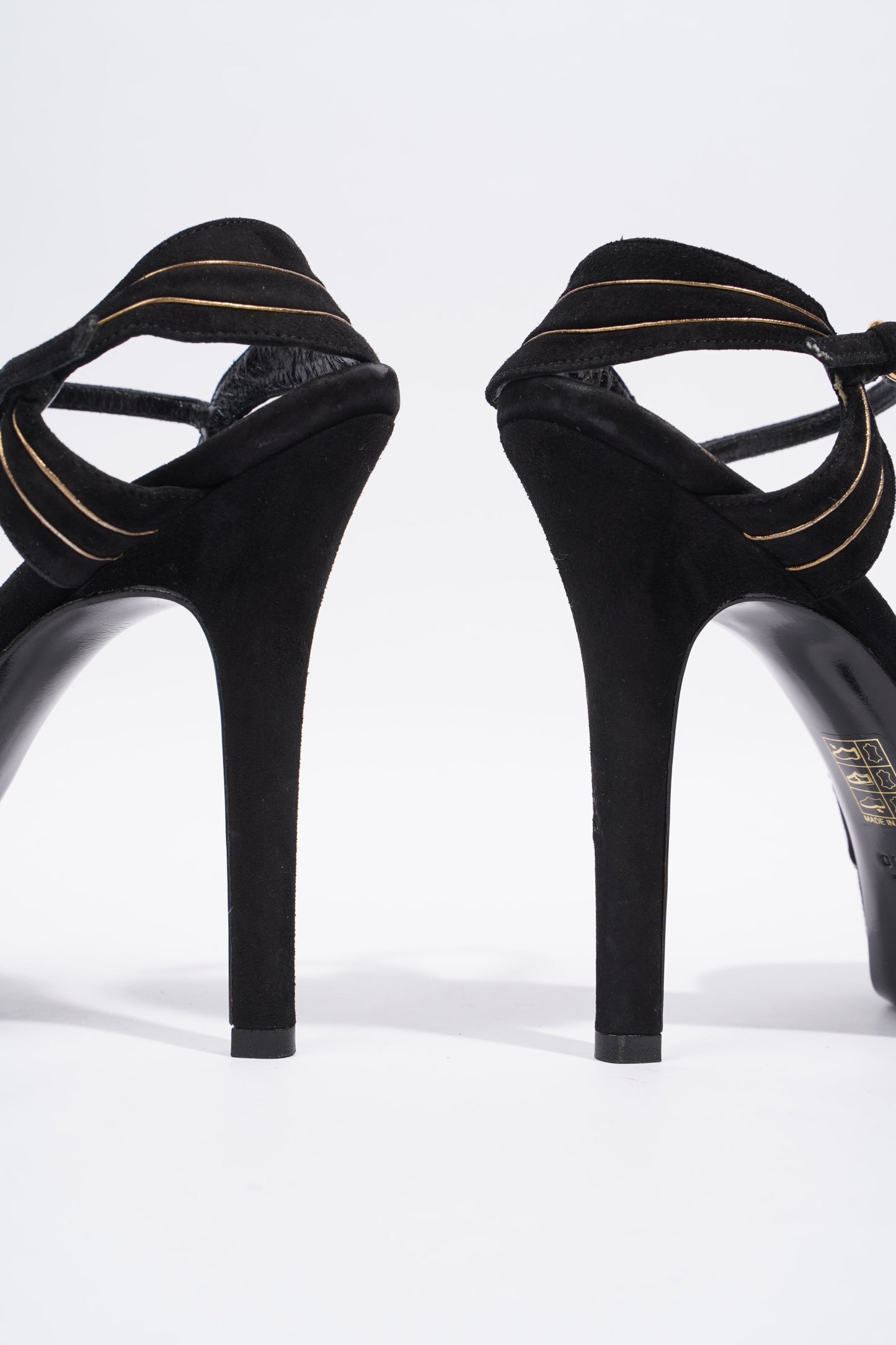 Gucci Heeled Sandal 120 Black Suede EU 38 UK 5