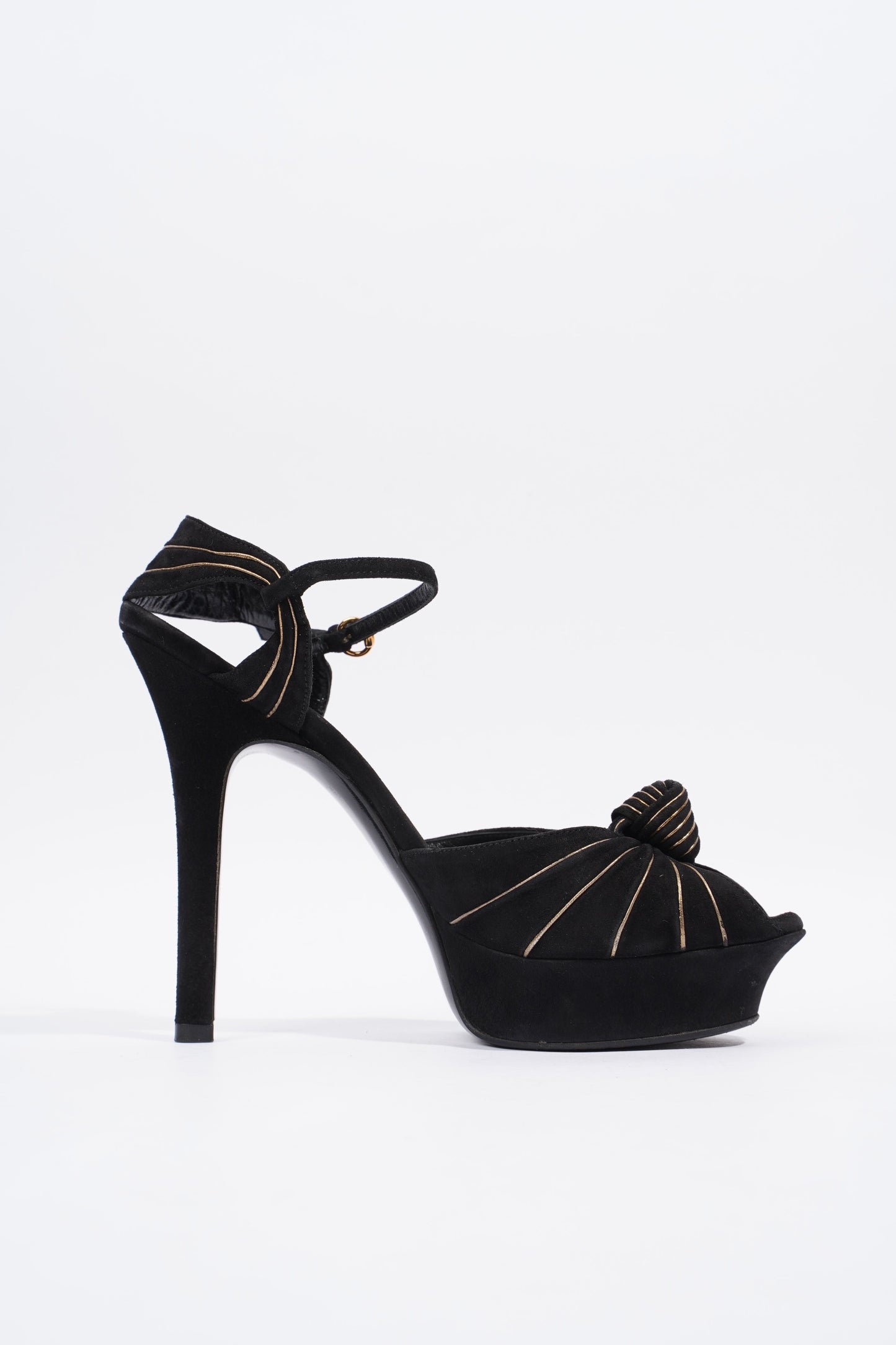 Gucci Heeled Sandal 120 Black Suede EU 38 UK 5