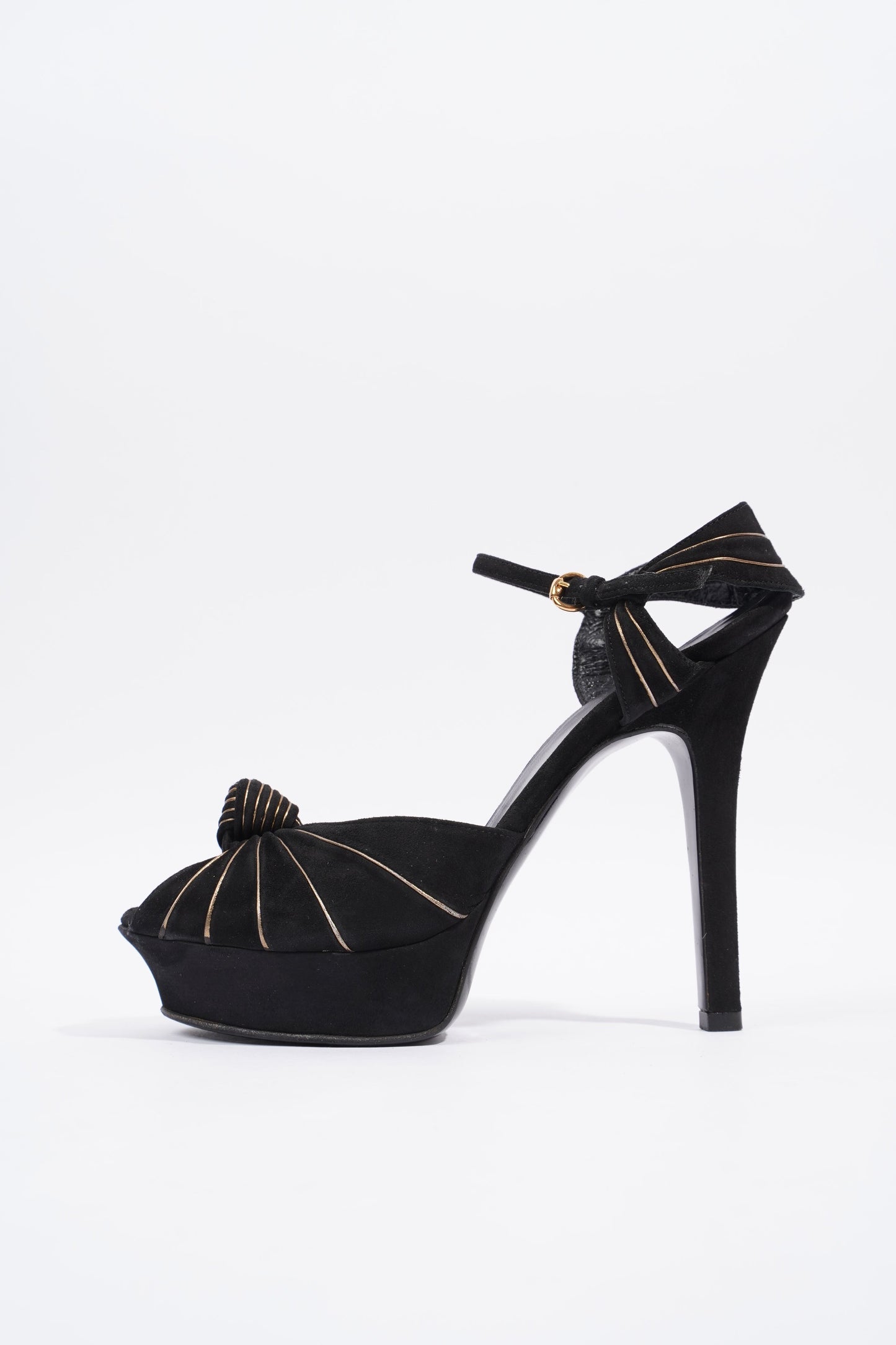 Gucci Heeled Sandal 120 Black Suede EU 38 UK 5