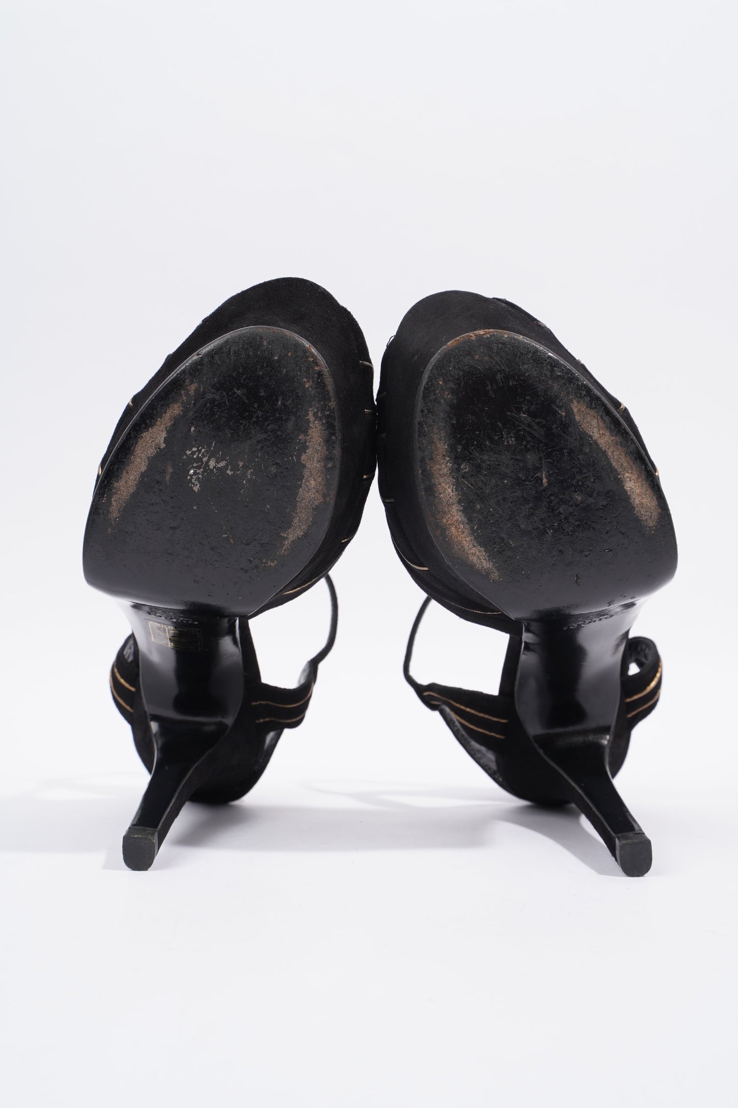 Gucci Heeled Sandal 120 Black Suede EU 38 UK 5