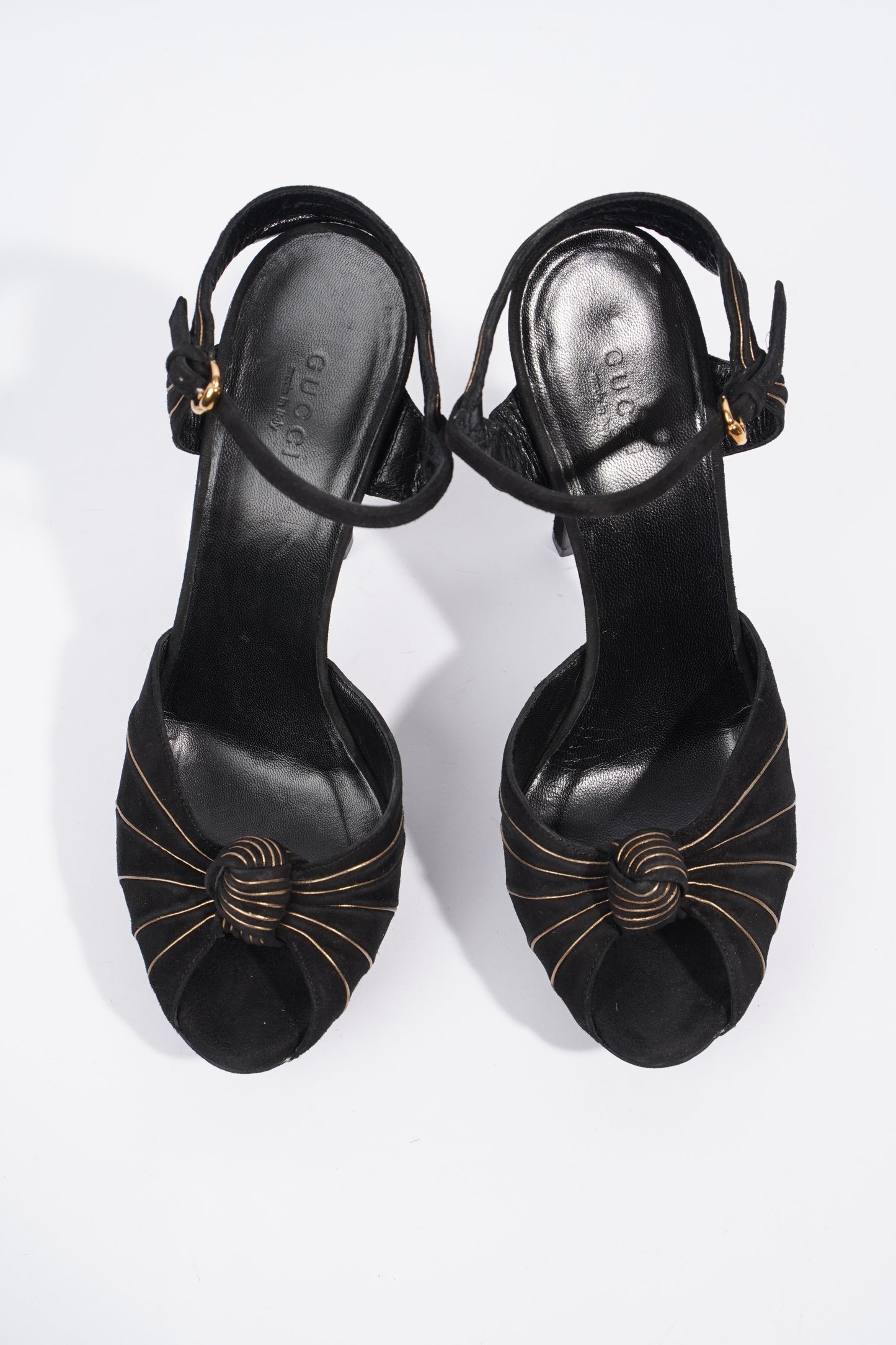 Gucci Heeled Sandal 120 Black Suede EU 38 UK 5