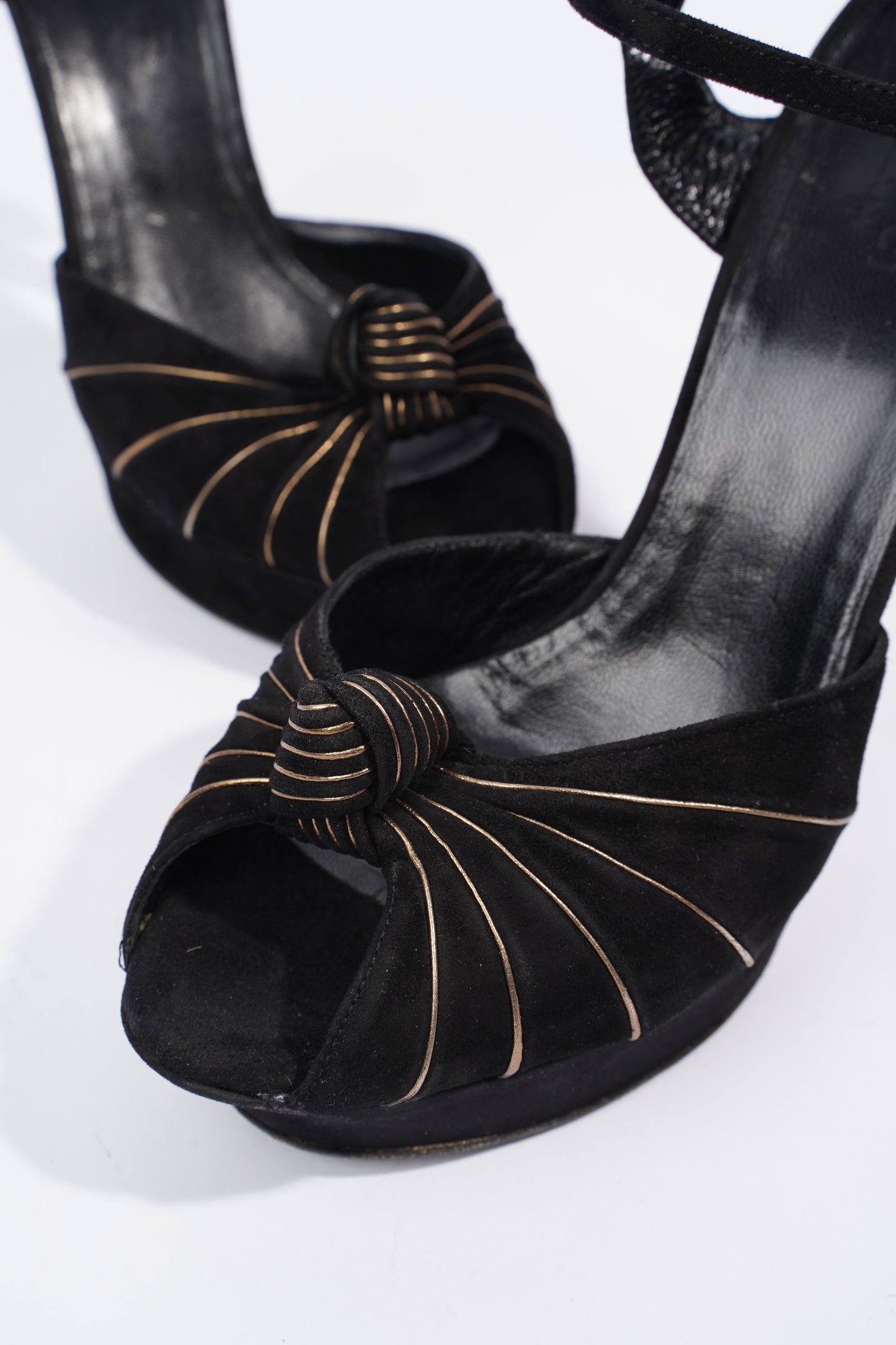 Gucci Heeled Sandal 120 Black Suede EU 38 UK 5