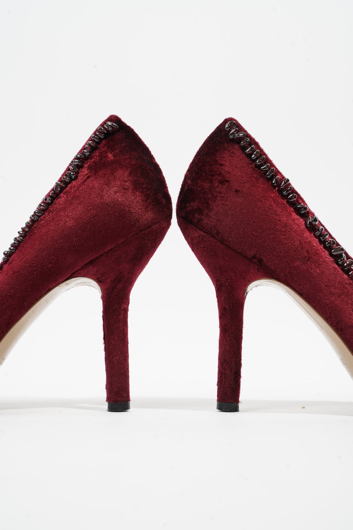 Gucci Ruby Pumps 90 Burgundy Velvet EU 37.5 UK 4.5