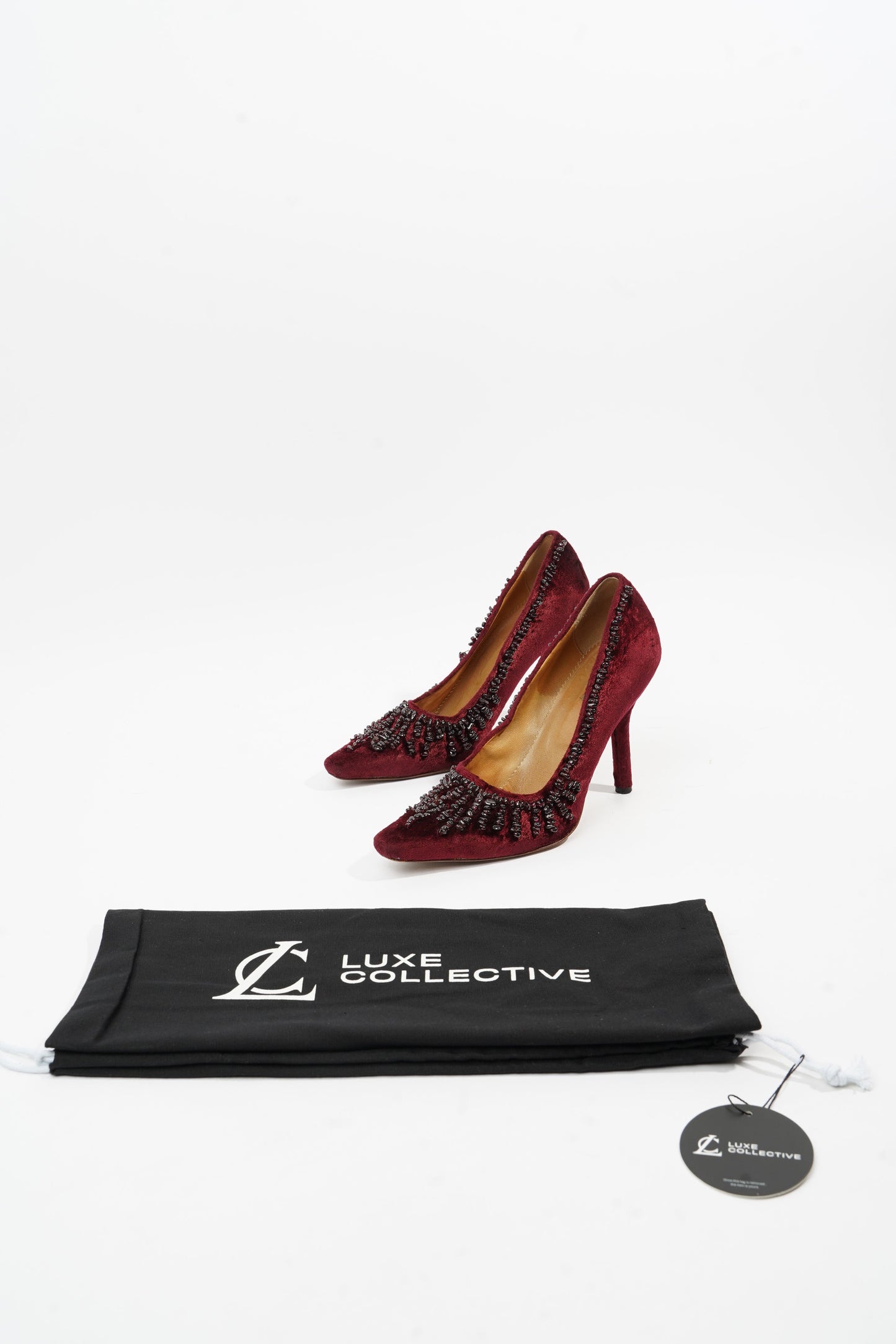 Gucci Ruby Pumps 90 Burgundy Velvet EU 37.5 UK 4.5