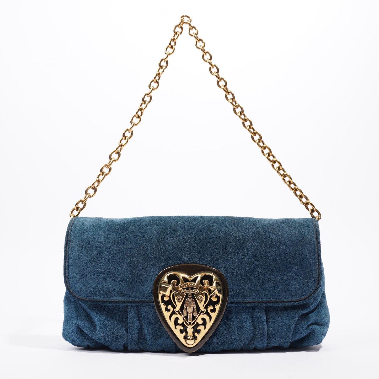Gucci Clutch Bag Blue Suede