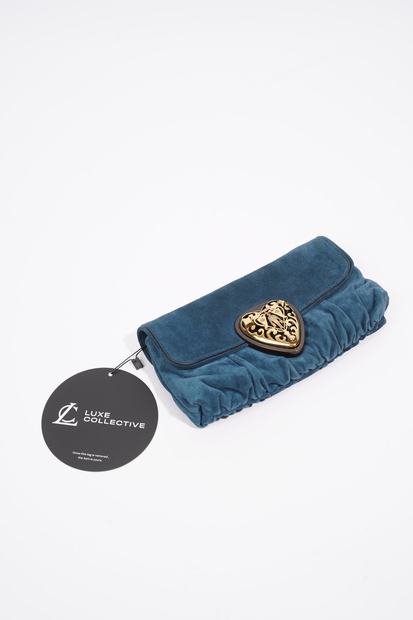Gucci Clutch Bag Blue Suede