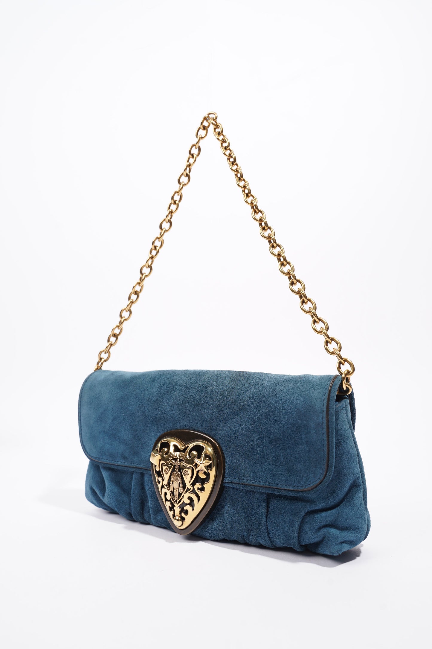 Gucci Clutch Bag Blue Suede