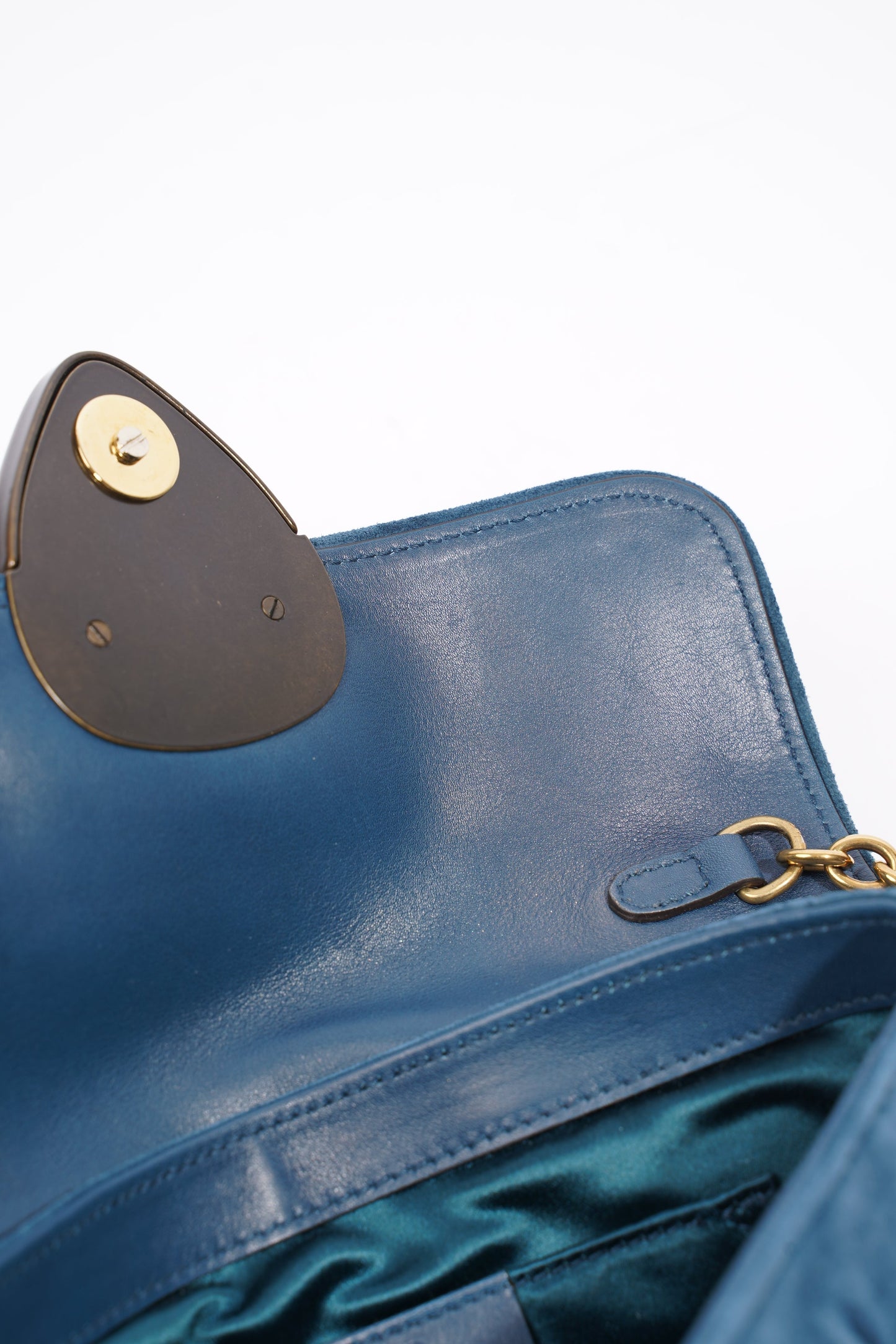 Gucci Clutch Bag Blue Suede