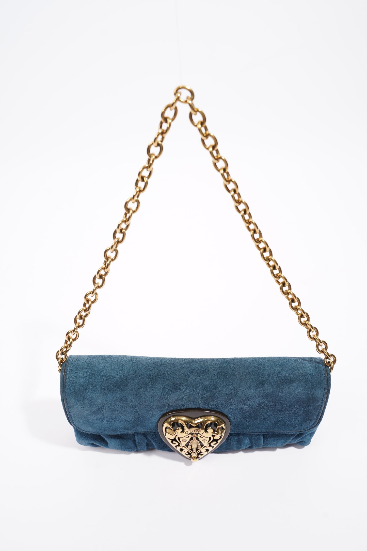 Gucci Clutch Bag Blue Suede