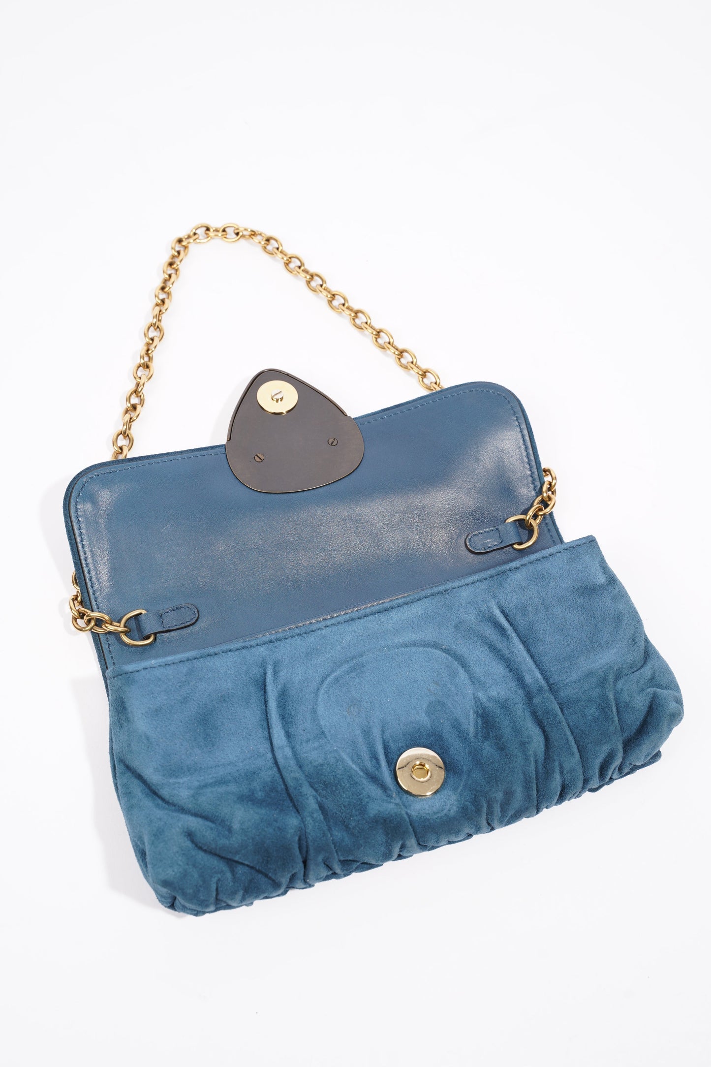 Gucci Clutch Bag Blue Suede