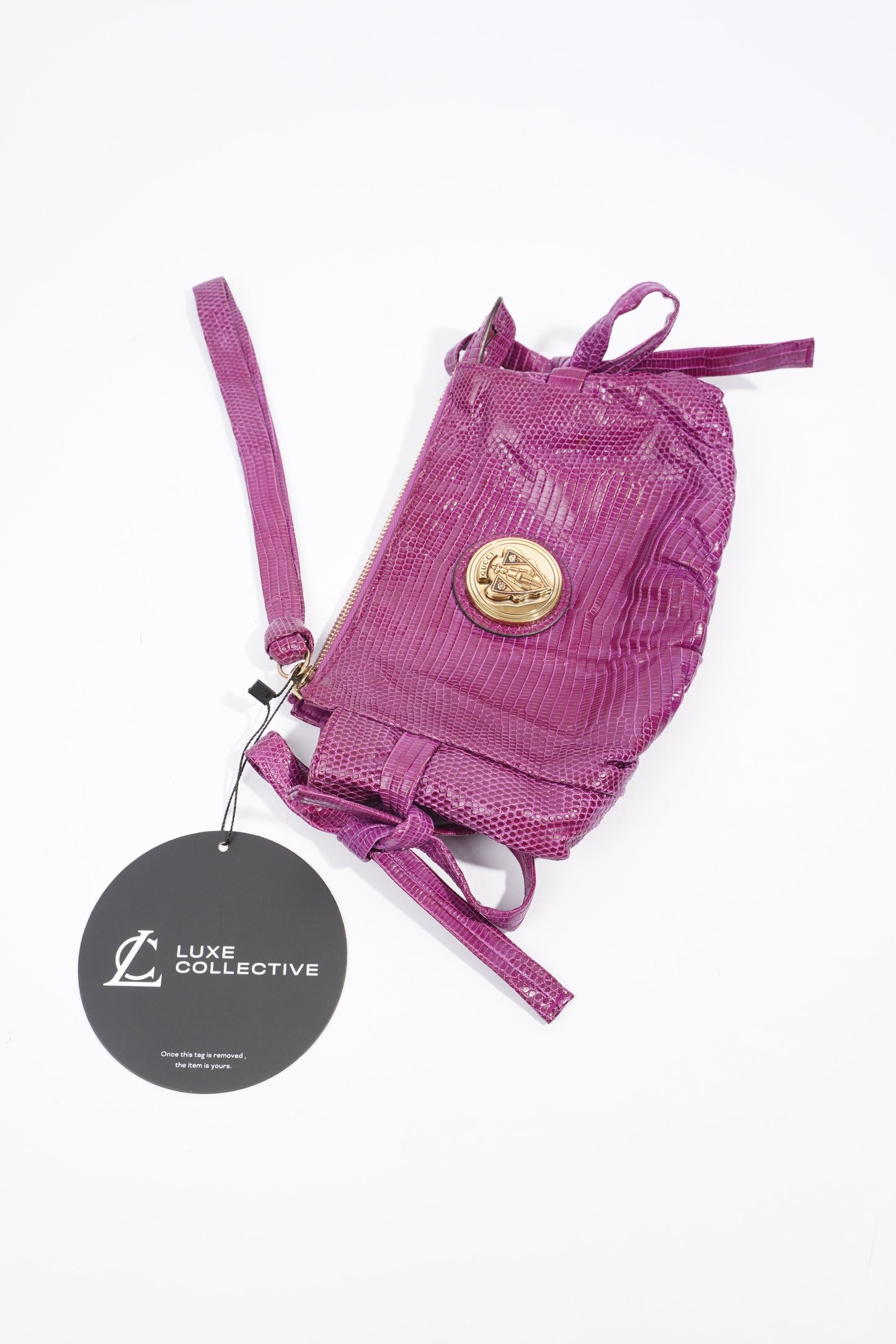 Gucci Hysteria Clutch Bag Purple Lizard