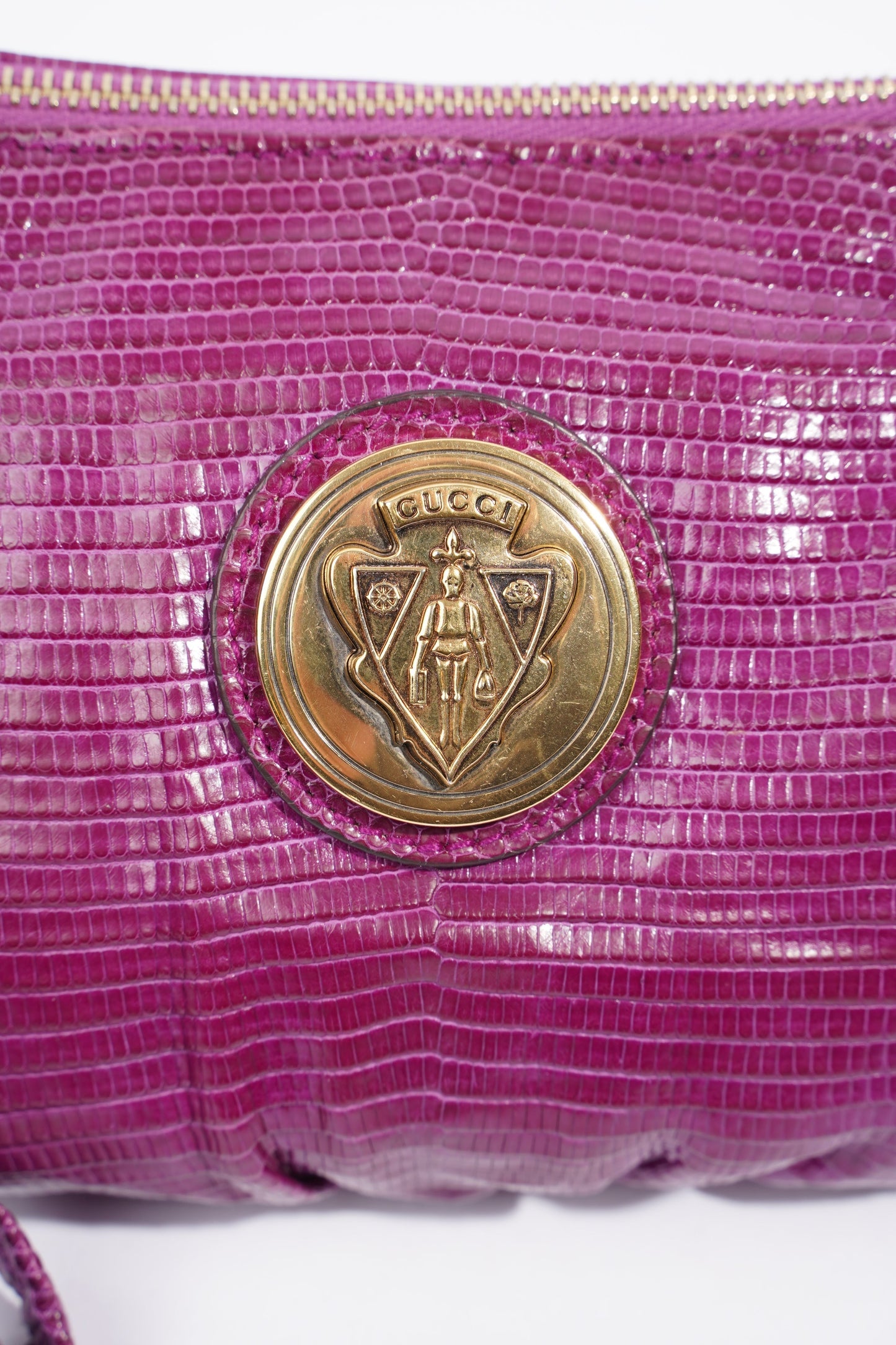 Gucci Hysteria Clutch Bag Purple Lizard
