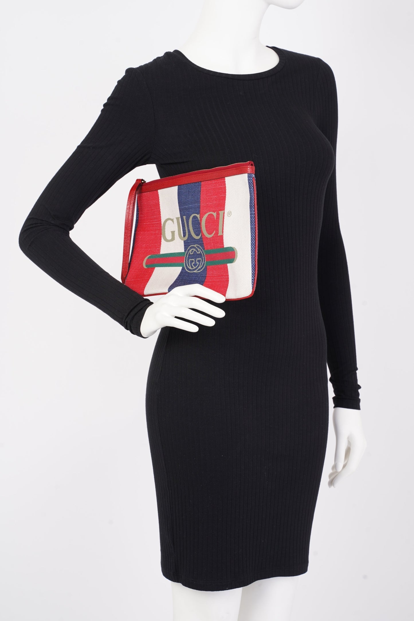 Gucci Clutch Red / White / Blue Canvas