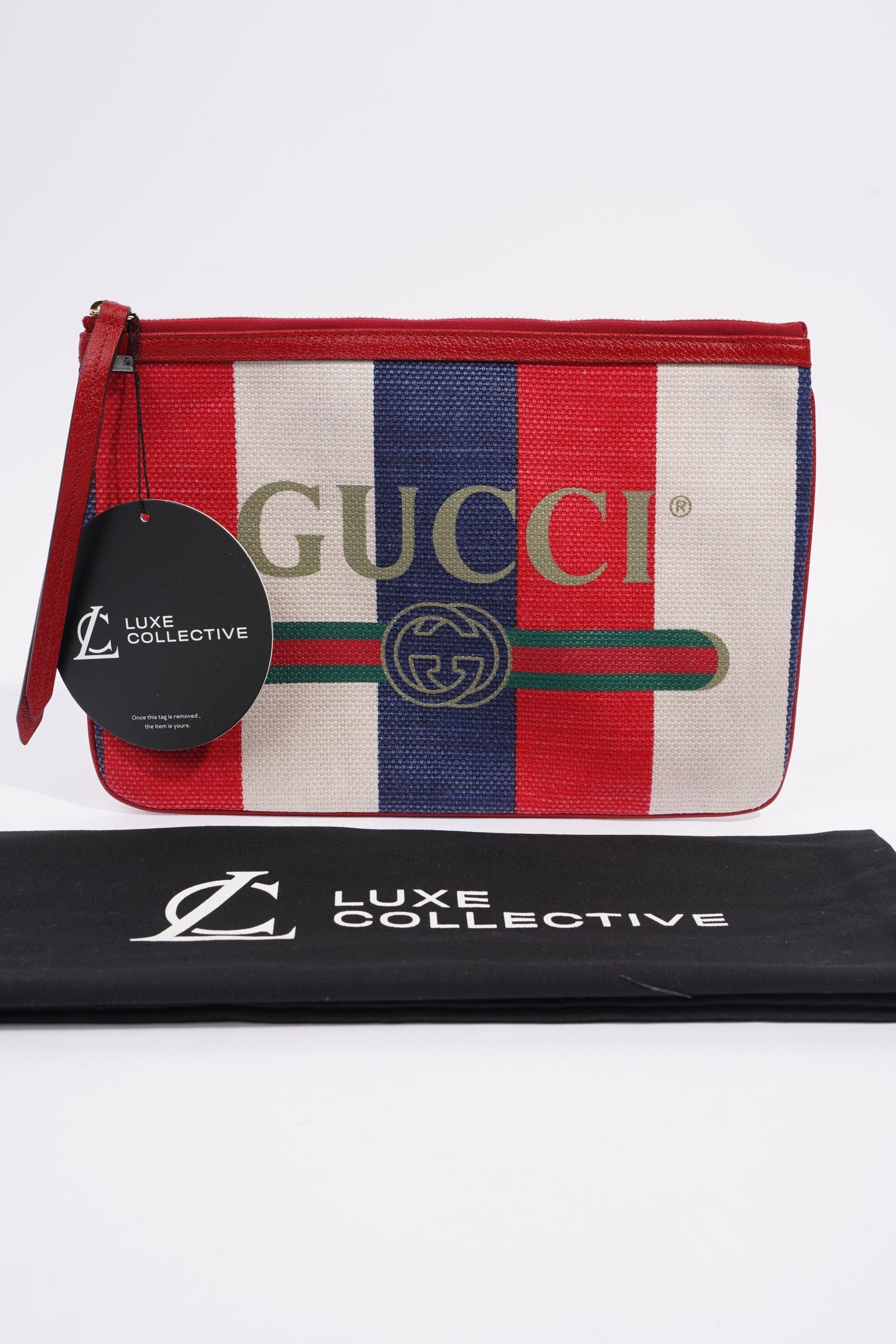 Gucci Clutch Red / White / Blue Canvas