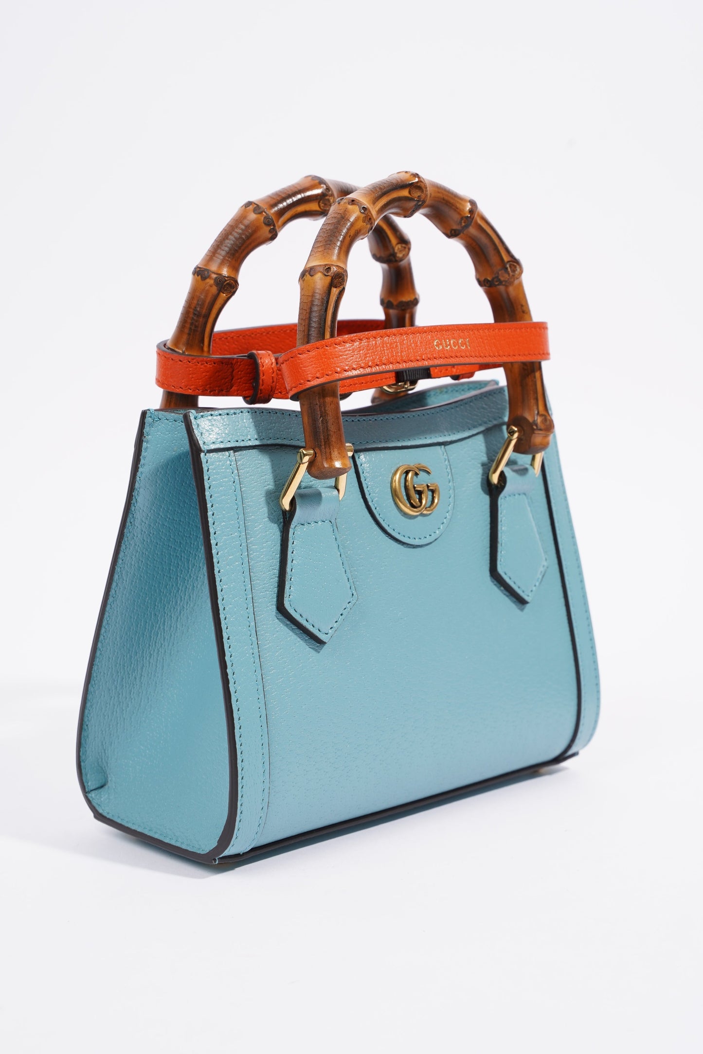 Gucci Diana Mini Tote Bag Baby Blue Leather