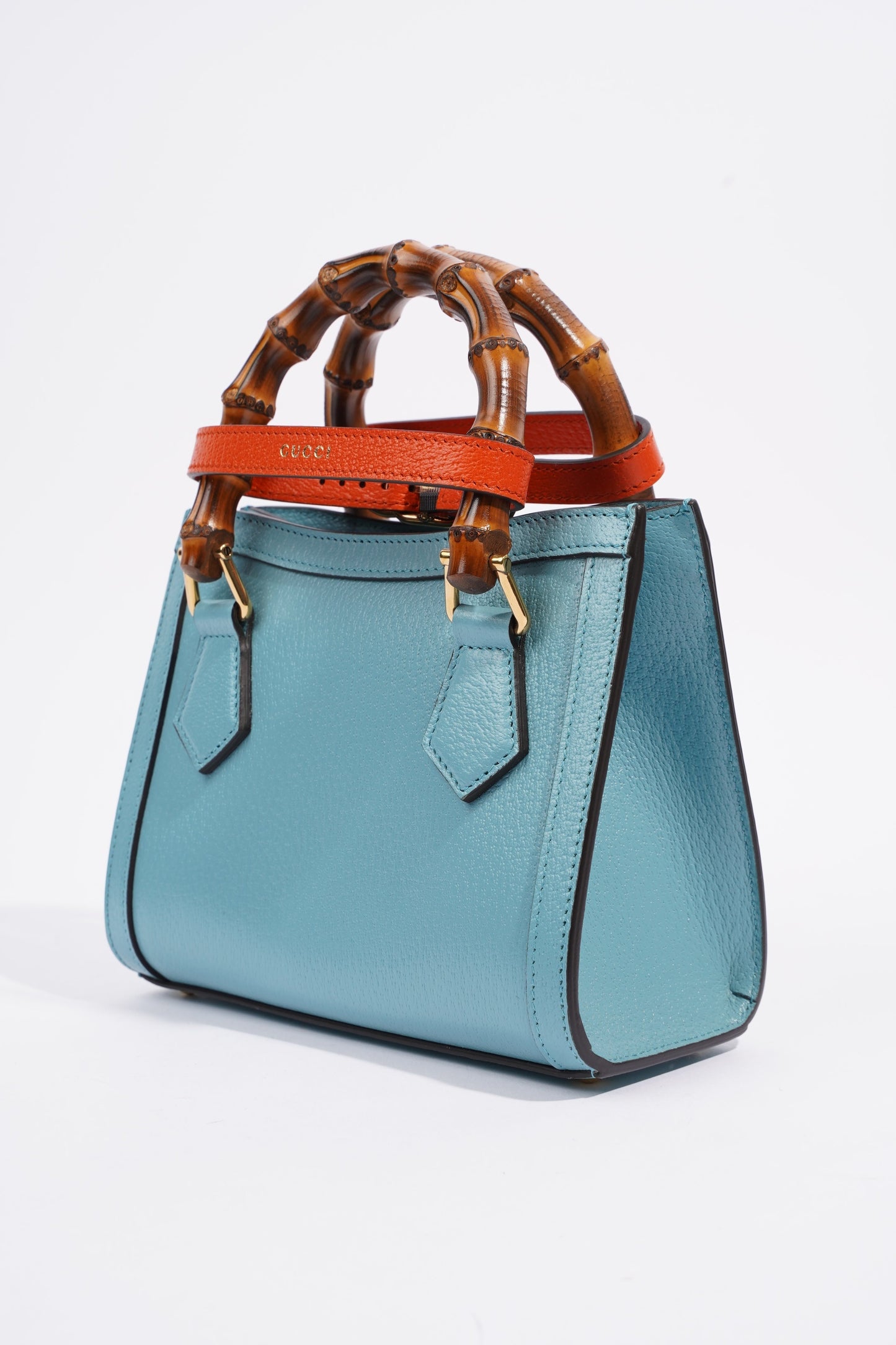Gucci Diana Mini Tote Bag Baby Blue Leather