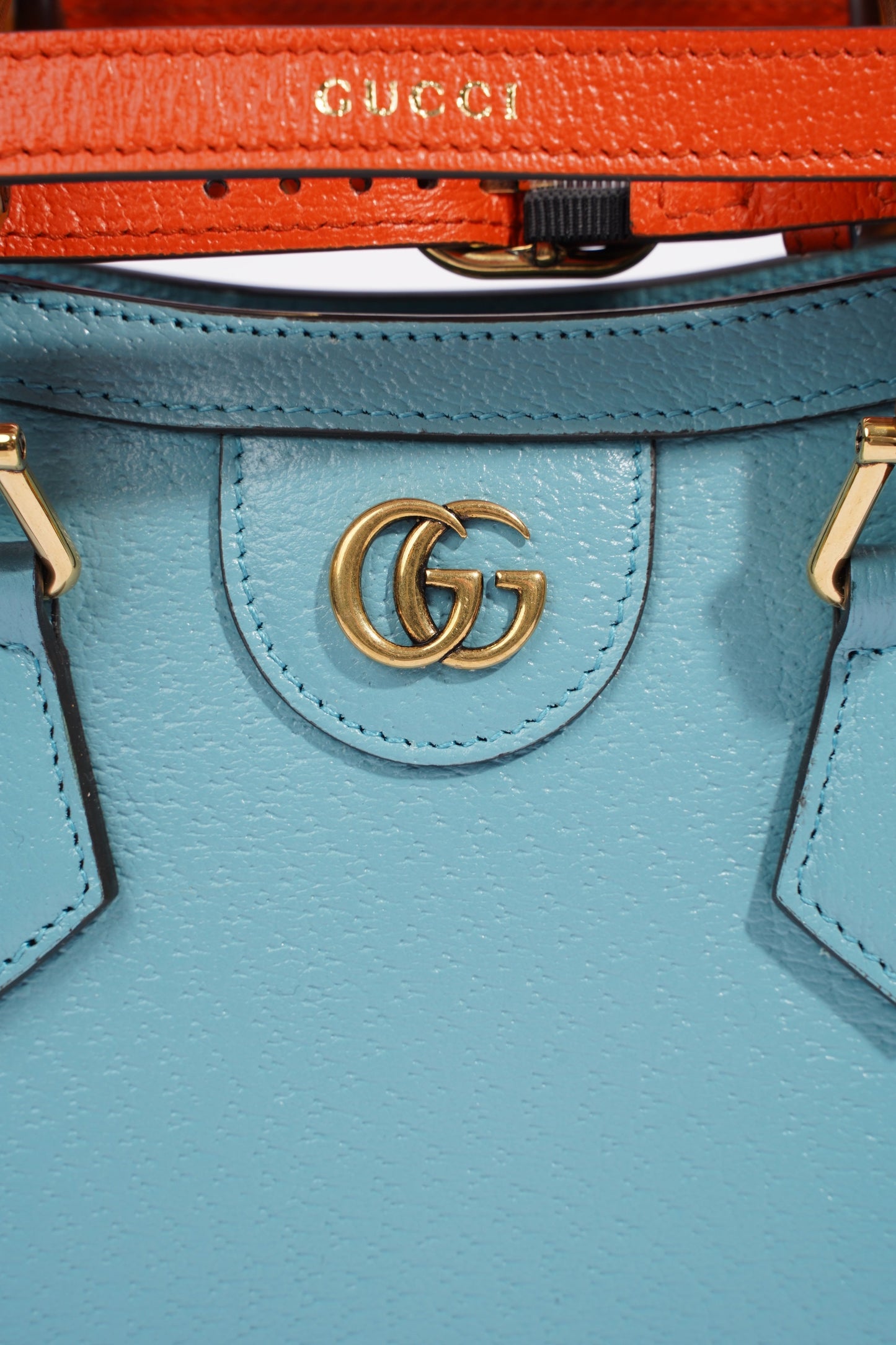 Gucci Diana Mini Tote Bag Baby Blue Leather