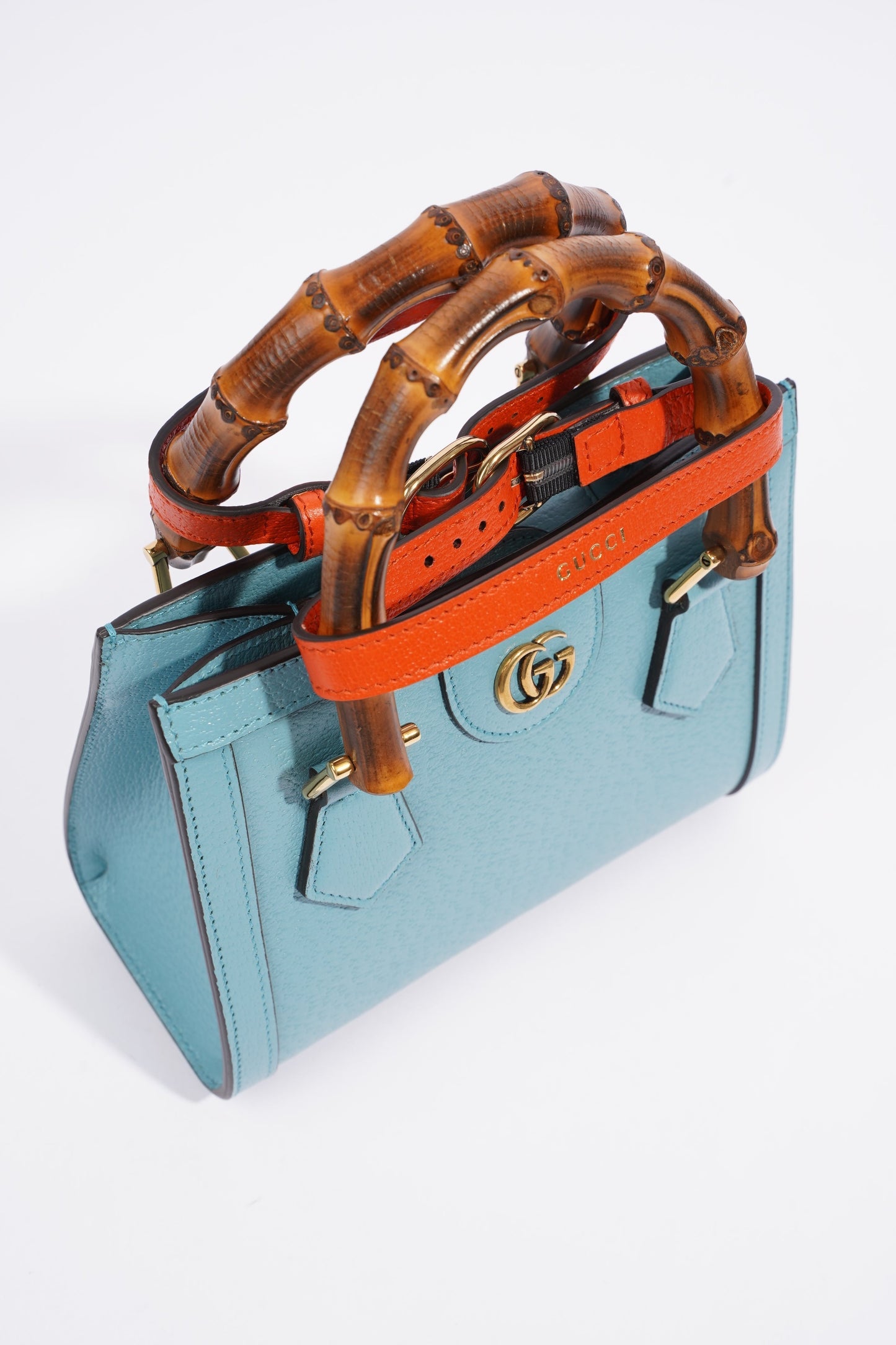 Gucci Diana Mini Tote Bag Baby Blue Leather