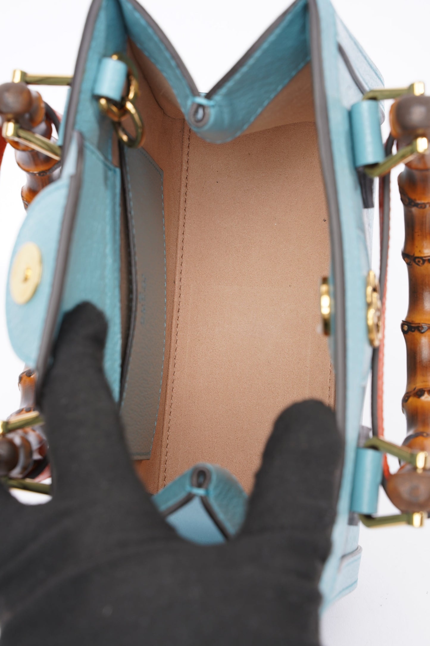 Gucci Diana Mini Tote Bag Baby Blue Leather