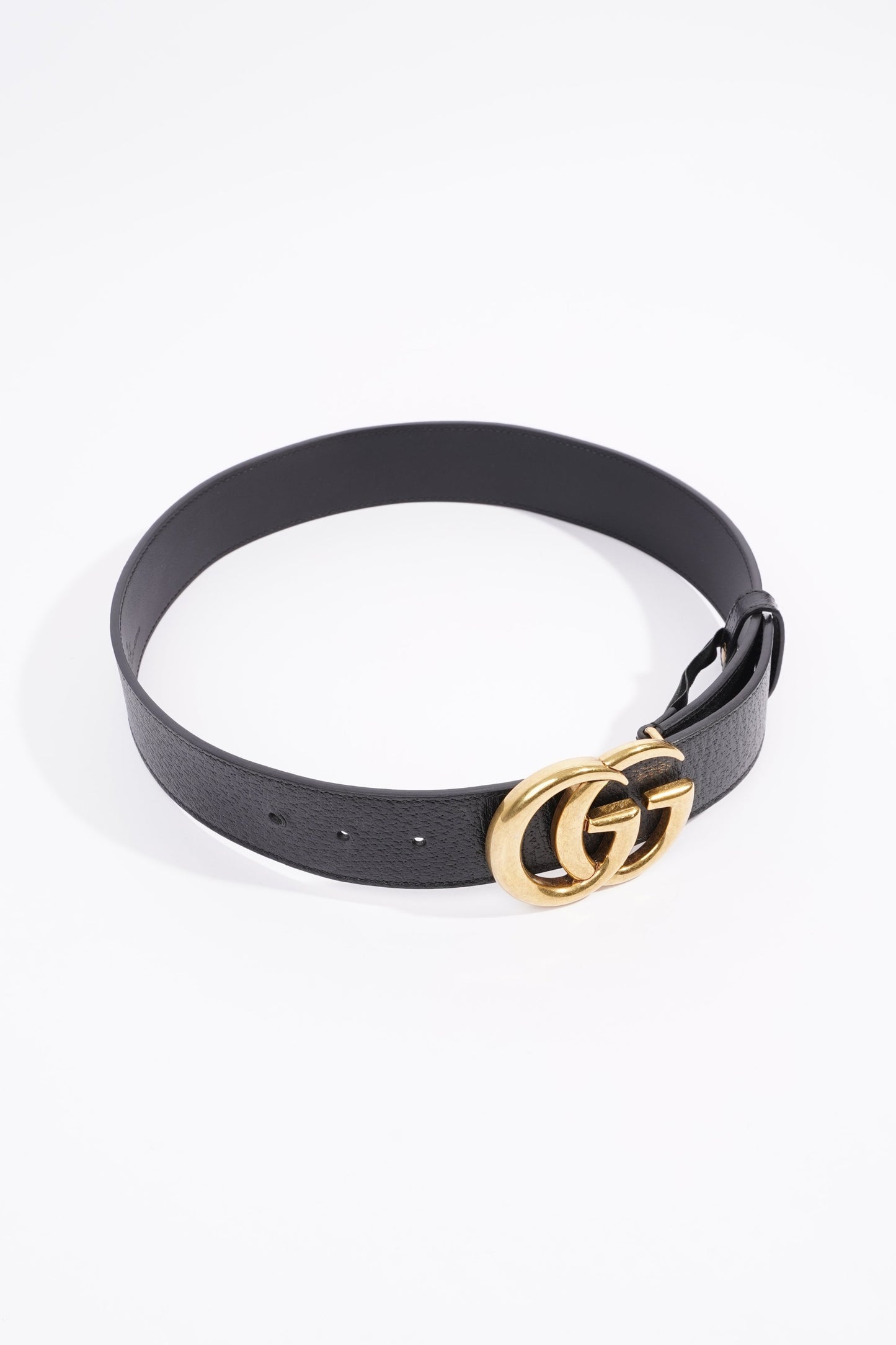 Gucci Marmont Belt Black / Gold Leather 70cm 28"
