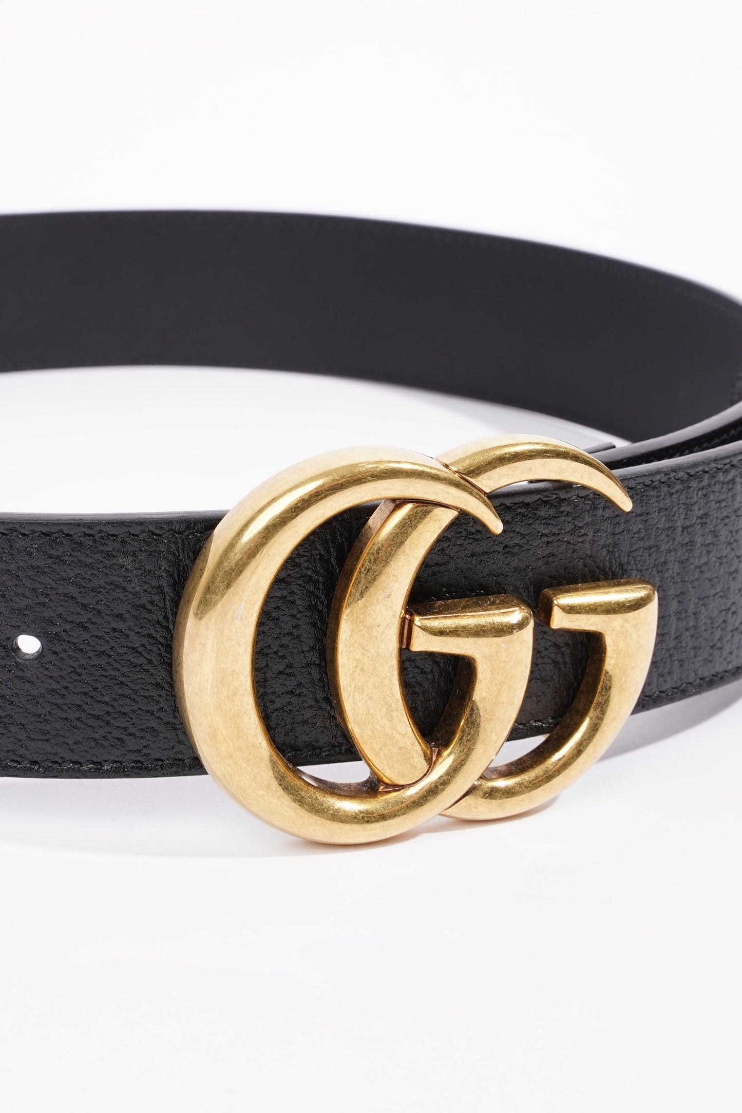 Gucci Marmont Belt Black / Gold Leather 70cm 28"