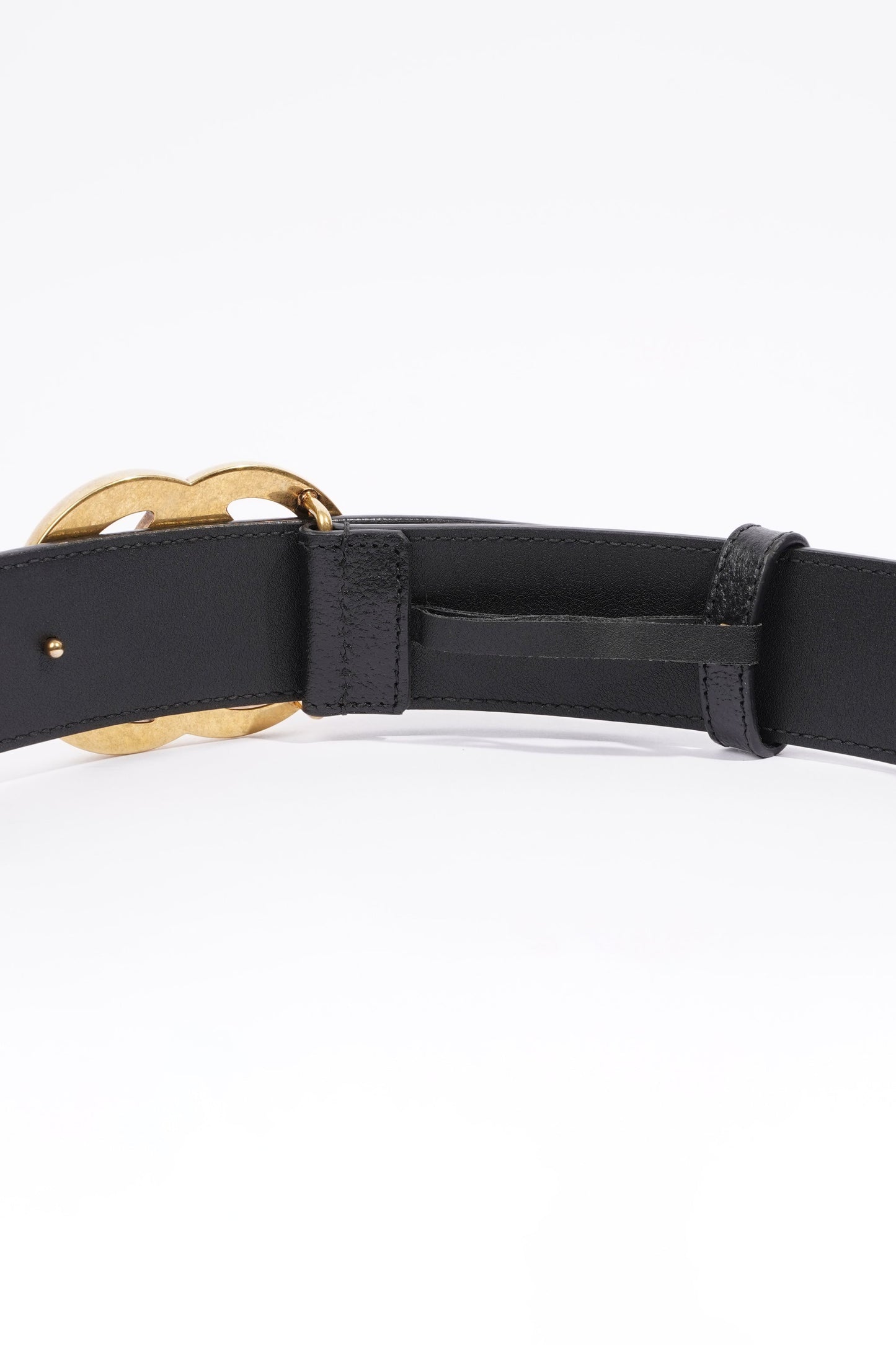 Gucci Marmont Belt Black / Gold Leather 70cm 28"