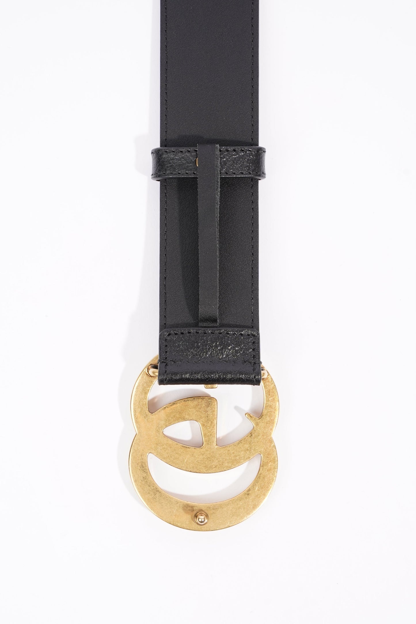 Gucci Marmont Belt Black / Gold Leather 70cm 28"