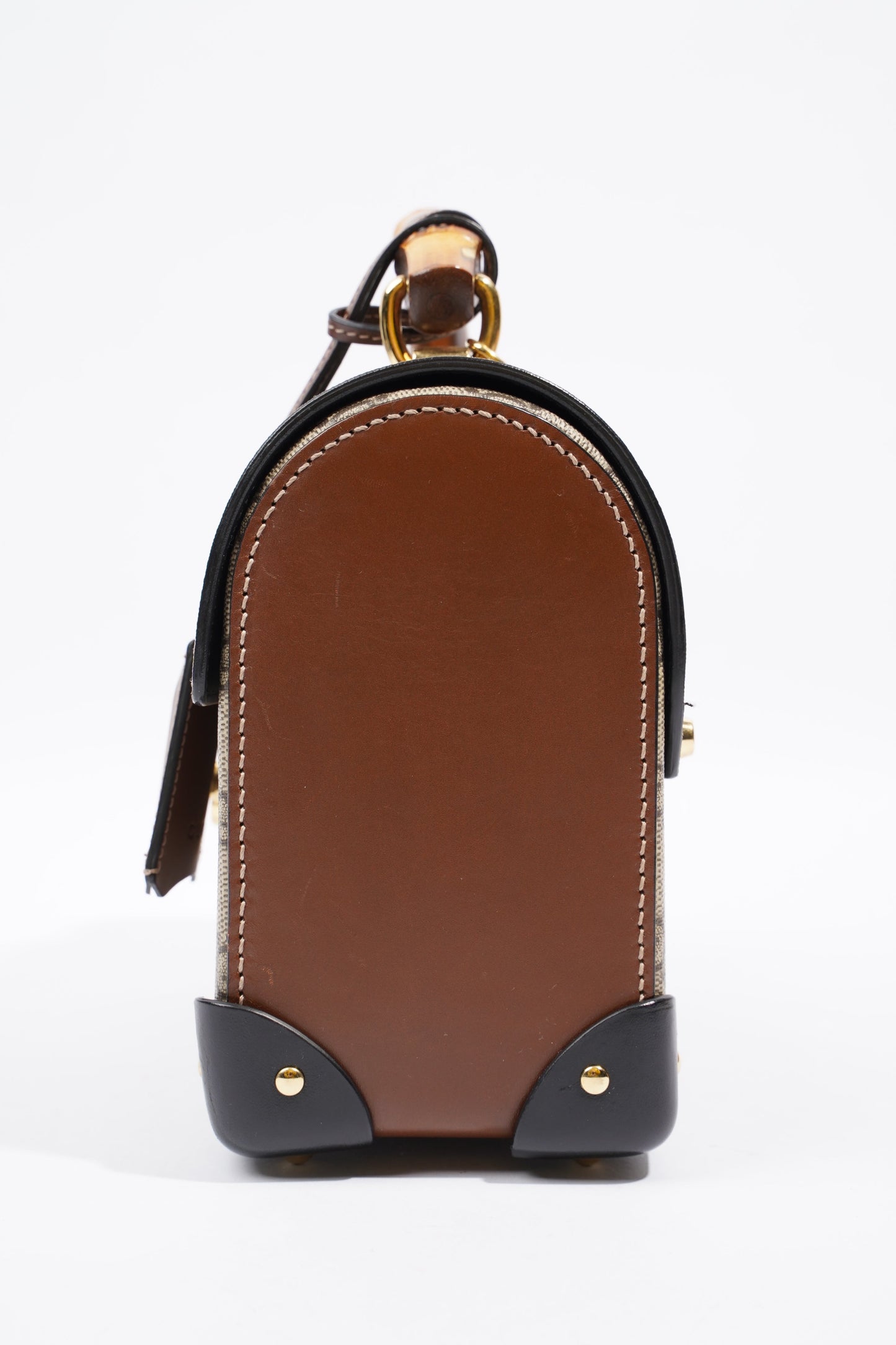 Gucci Padlock Bamboo Top Handle Supreme / Black Coated Canvas Small