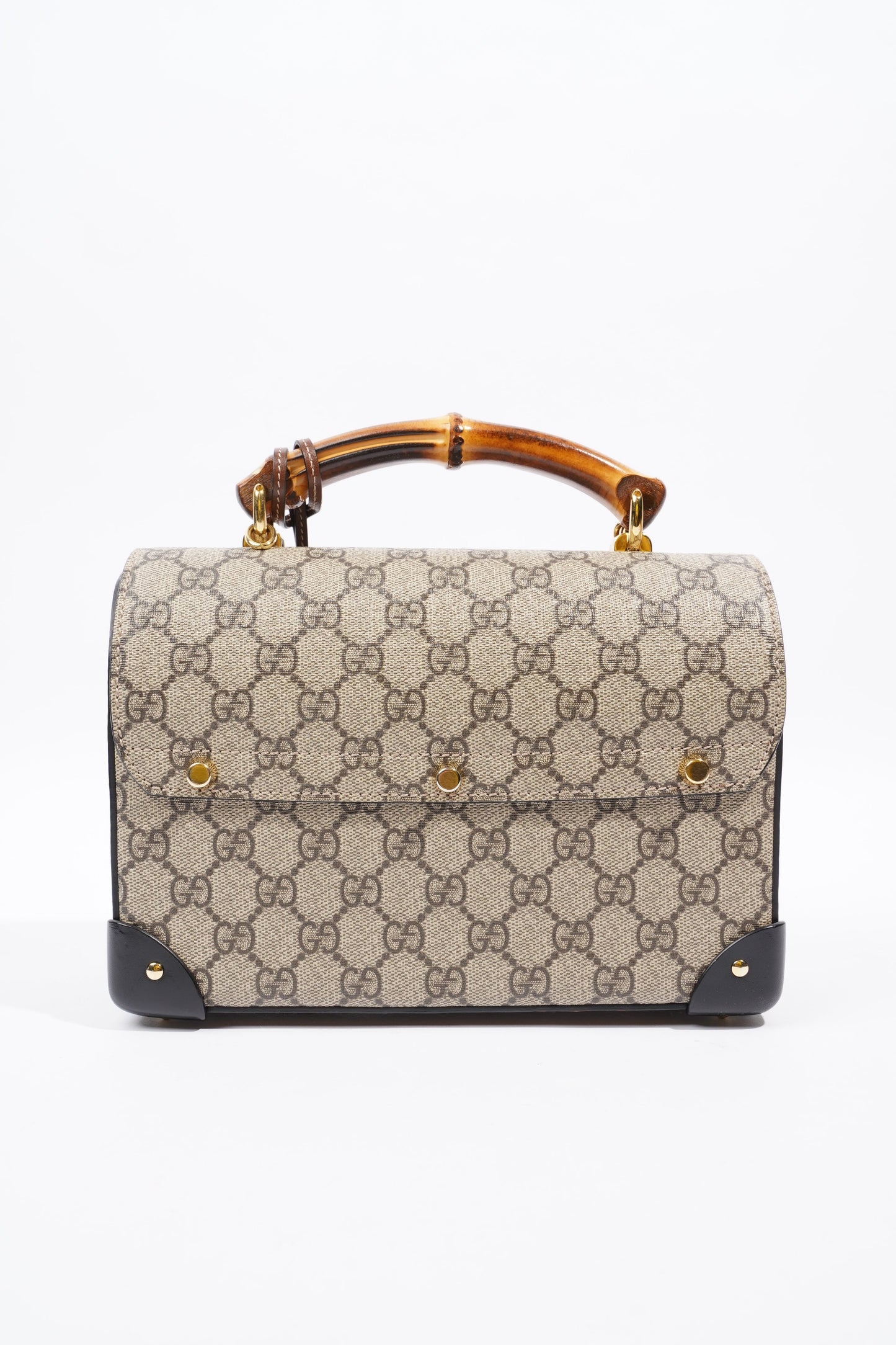 Gucci Padlock Bamboo Top Handle Supreme / Black Coated Canvas Small