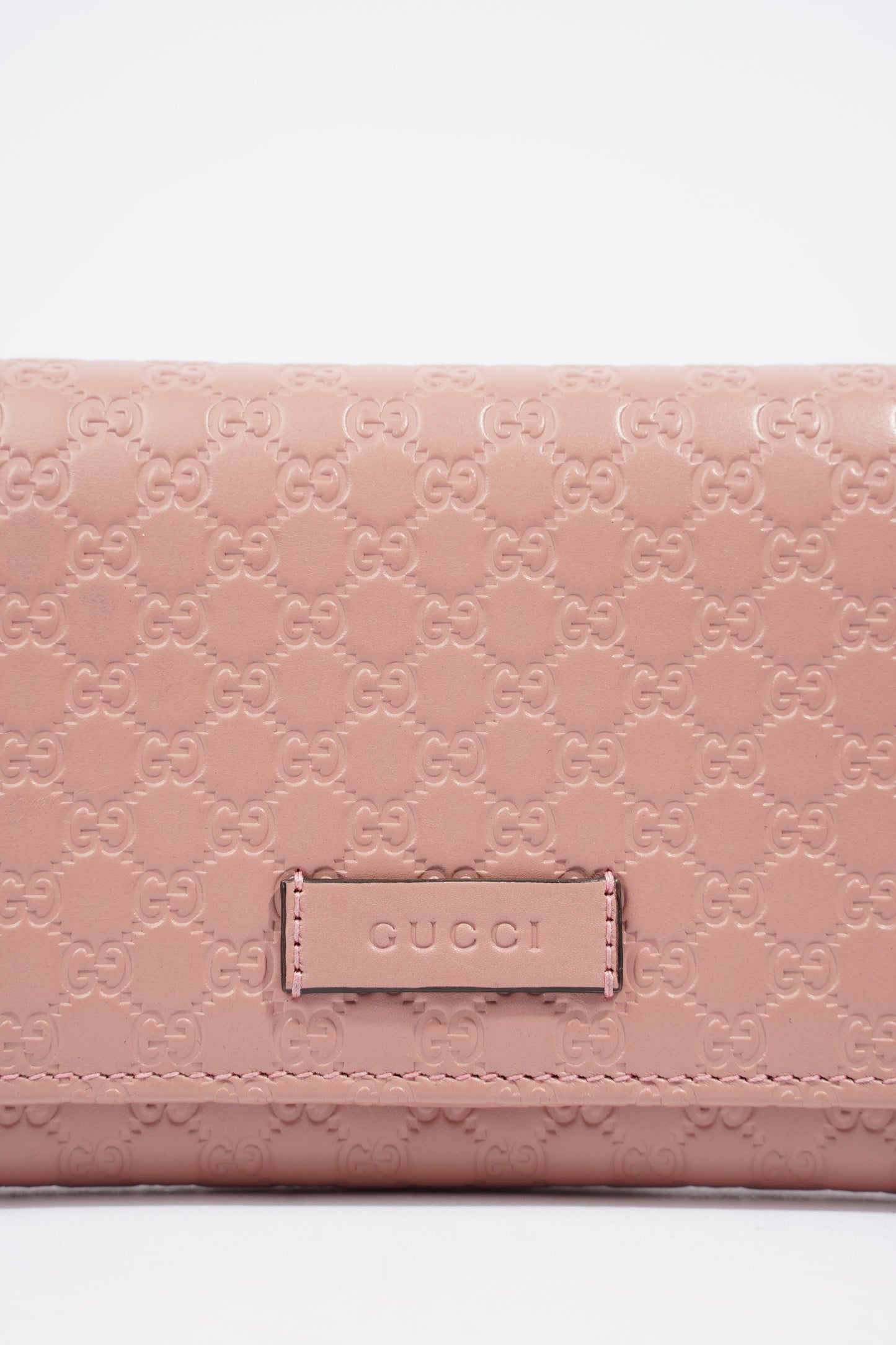 Gucci GG Supreme Long Wallet Pink Leather
