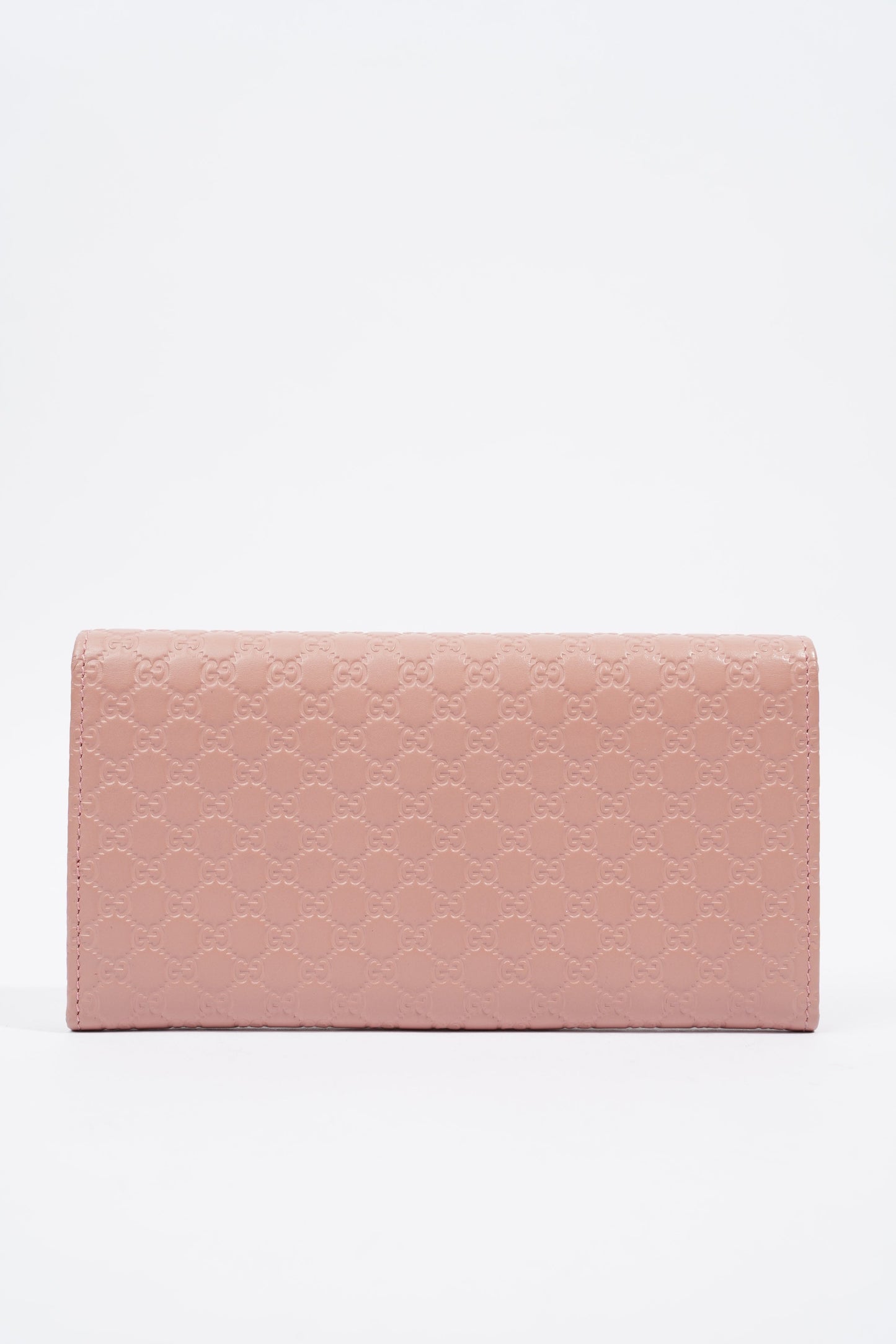 Gucci GG Supreme Long Wallet Pink Leather