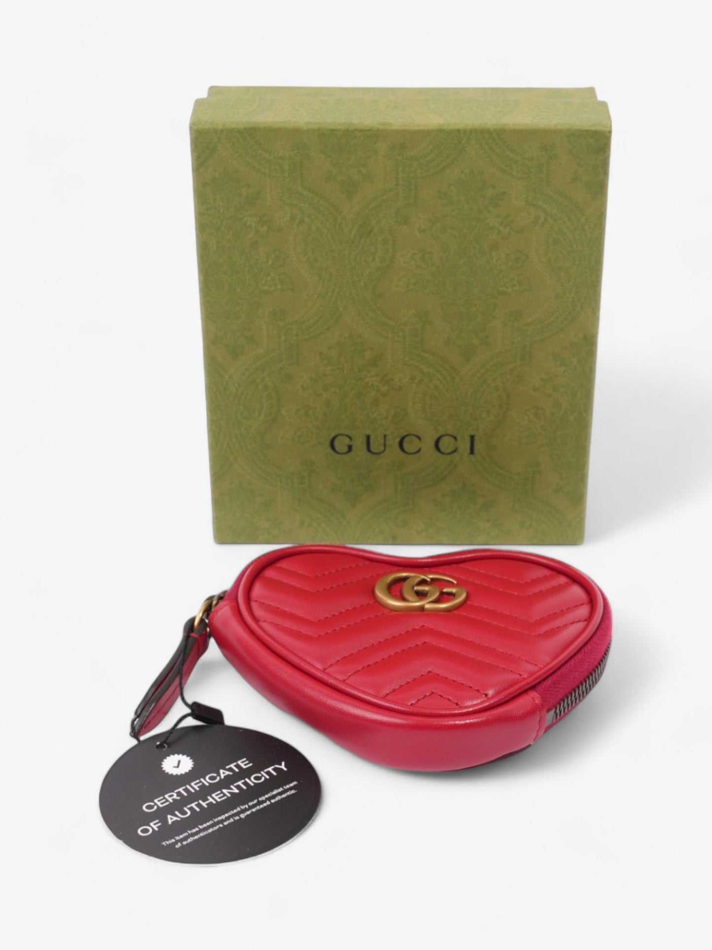 Gucci GG Marmont Heart Purse Red Matelasse Leather