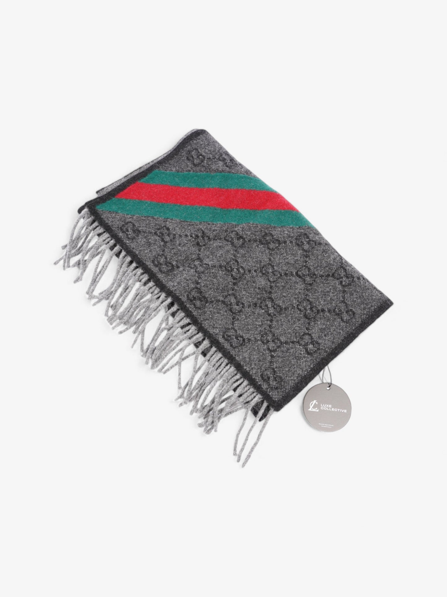 Gucci GG Web Scarf GG Supreme / Red / Green Wool