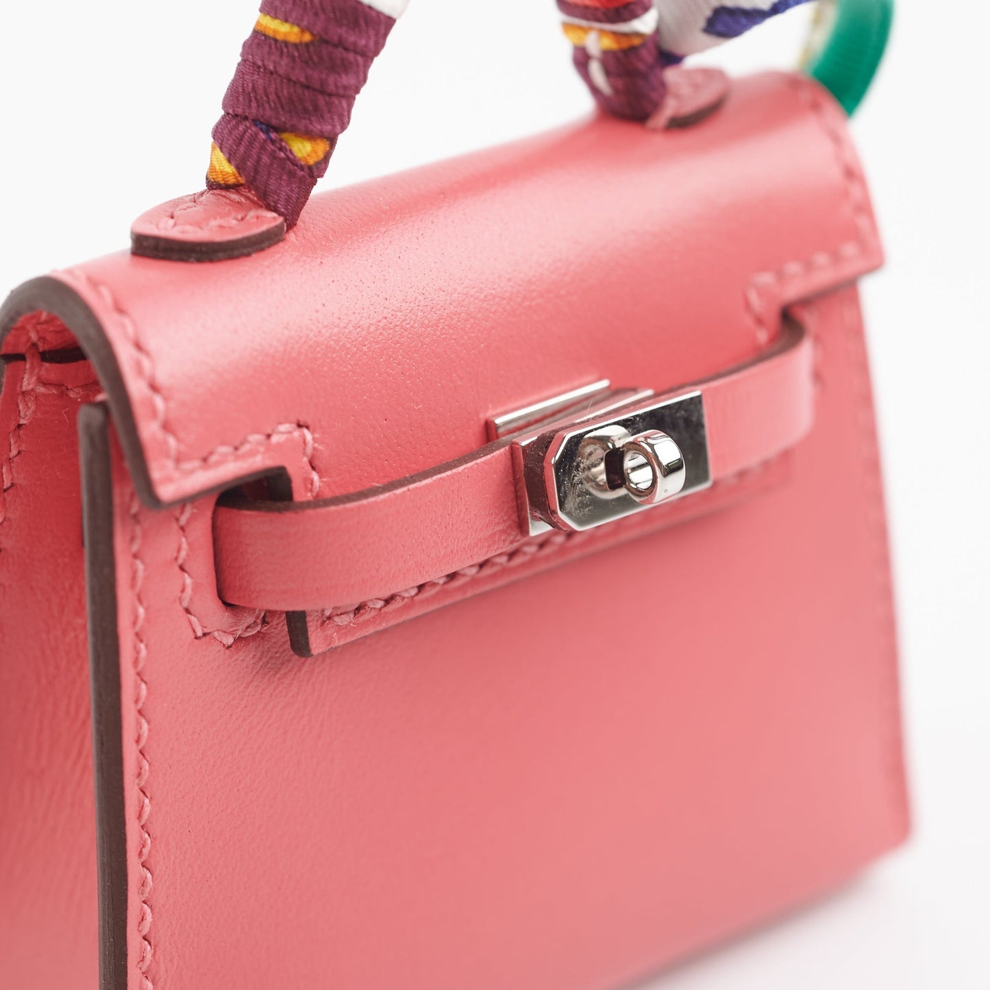 Hermes Kelly Twilly Bag Charm Rose Lipstick