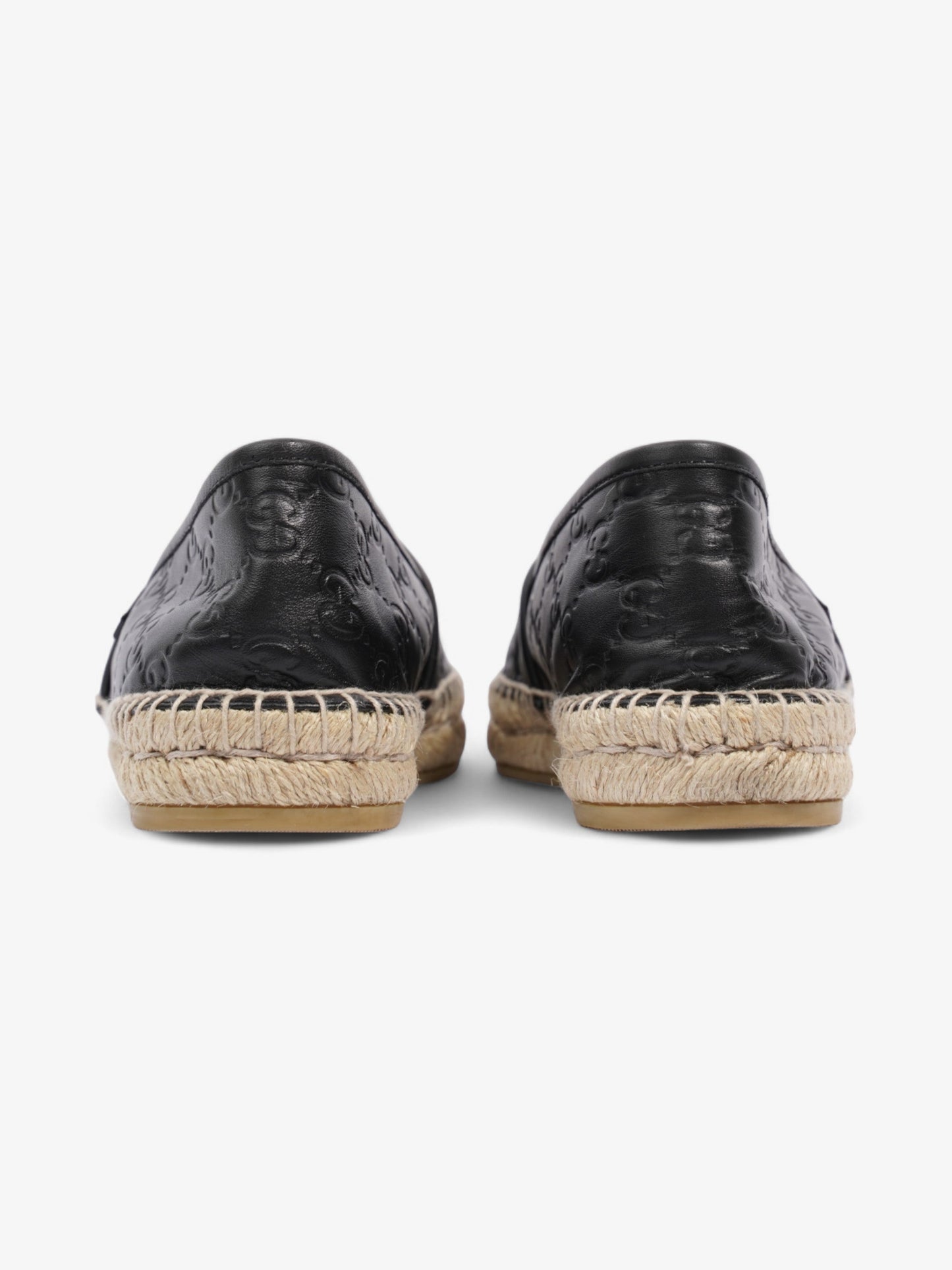 Gucci GG Embossed Espadrille Black Leather EU 39.5 UK 6.5