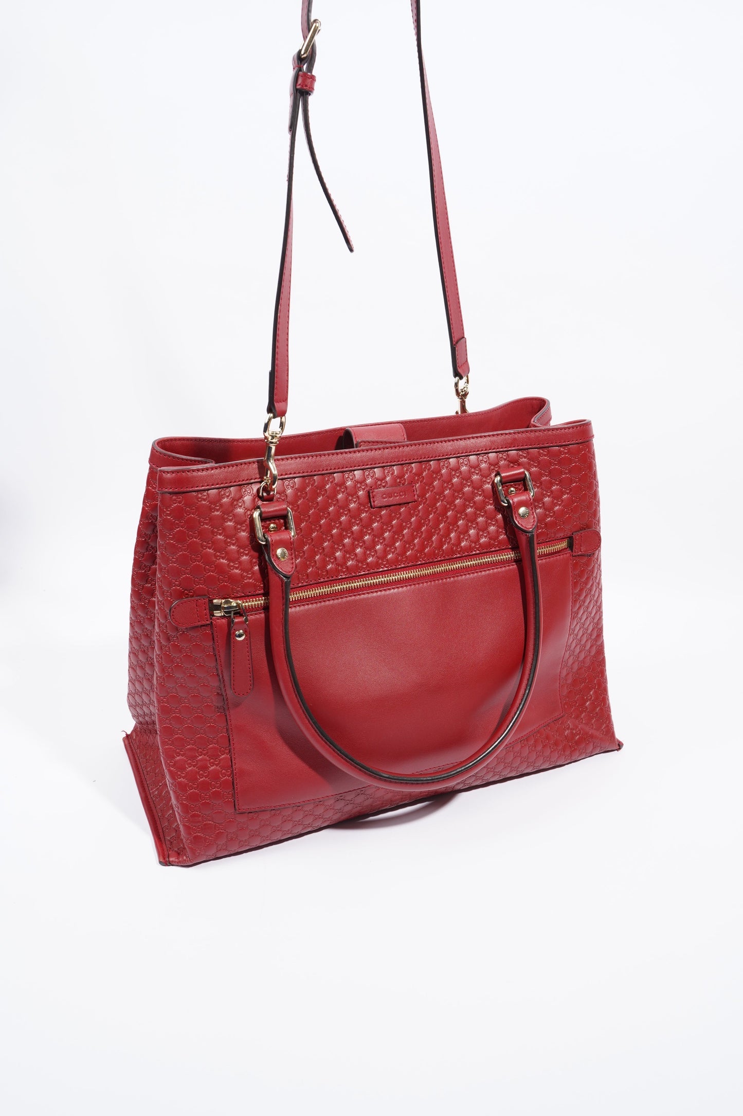 Gucci 2Way Tote Red Leather